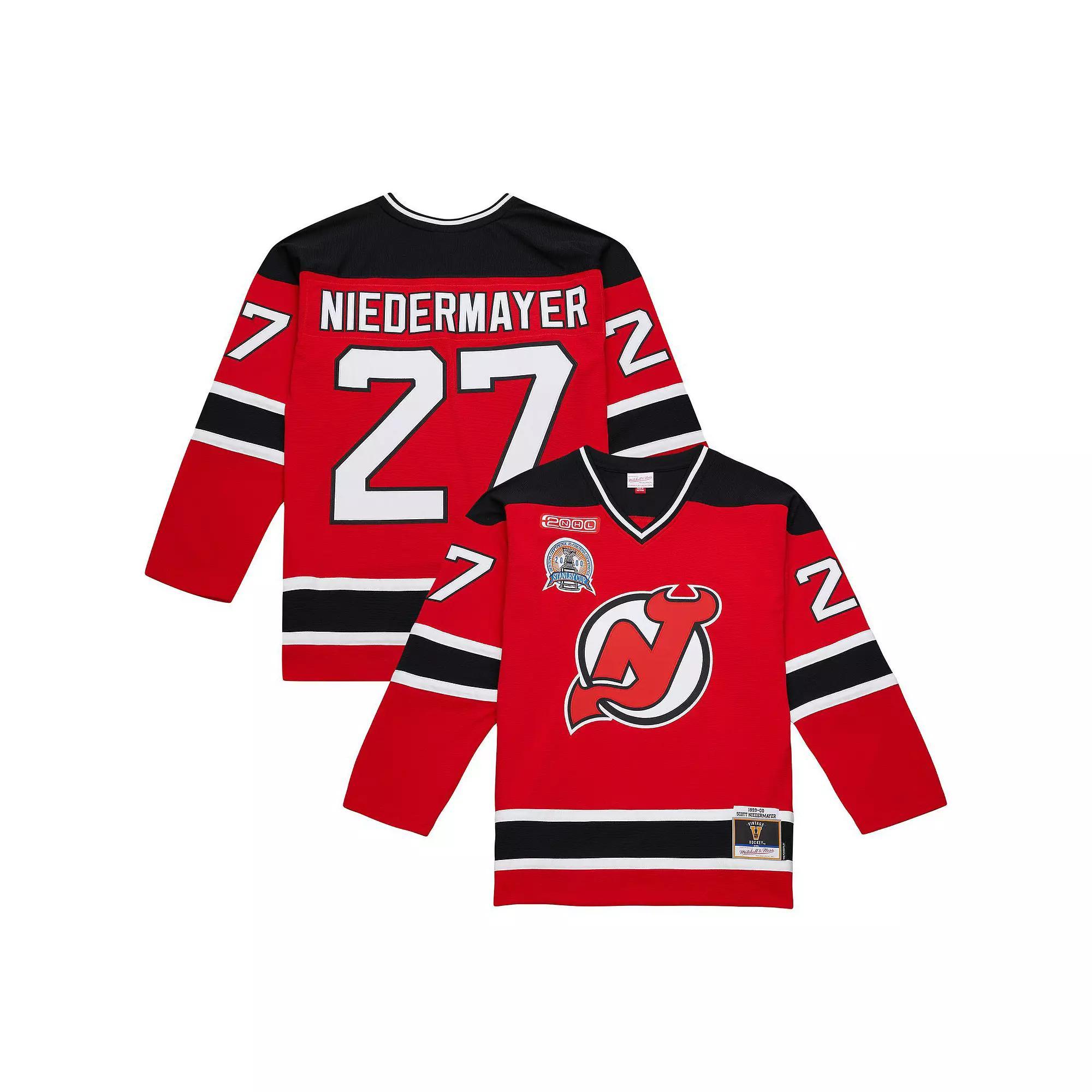 Men's Mitchell & Ness Scott Niedermayer Red New Jersey Devils Big & Tall 1999/00 Blue Line 2.0 Jersey, Size: 5XLT, Nhl Red Product Image
