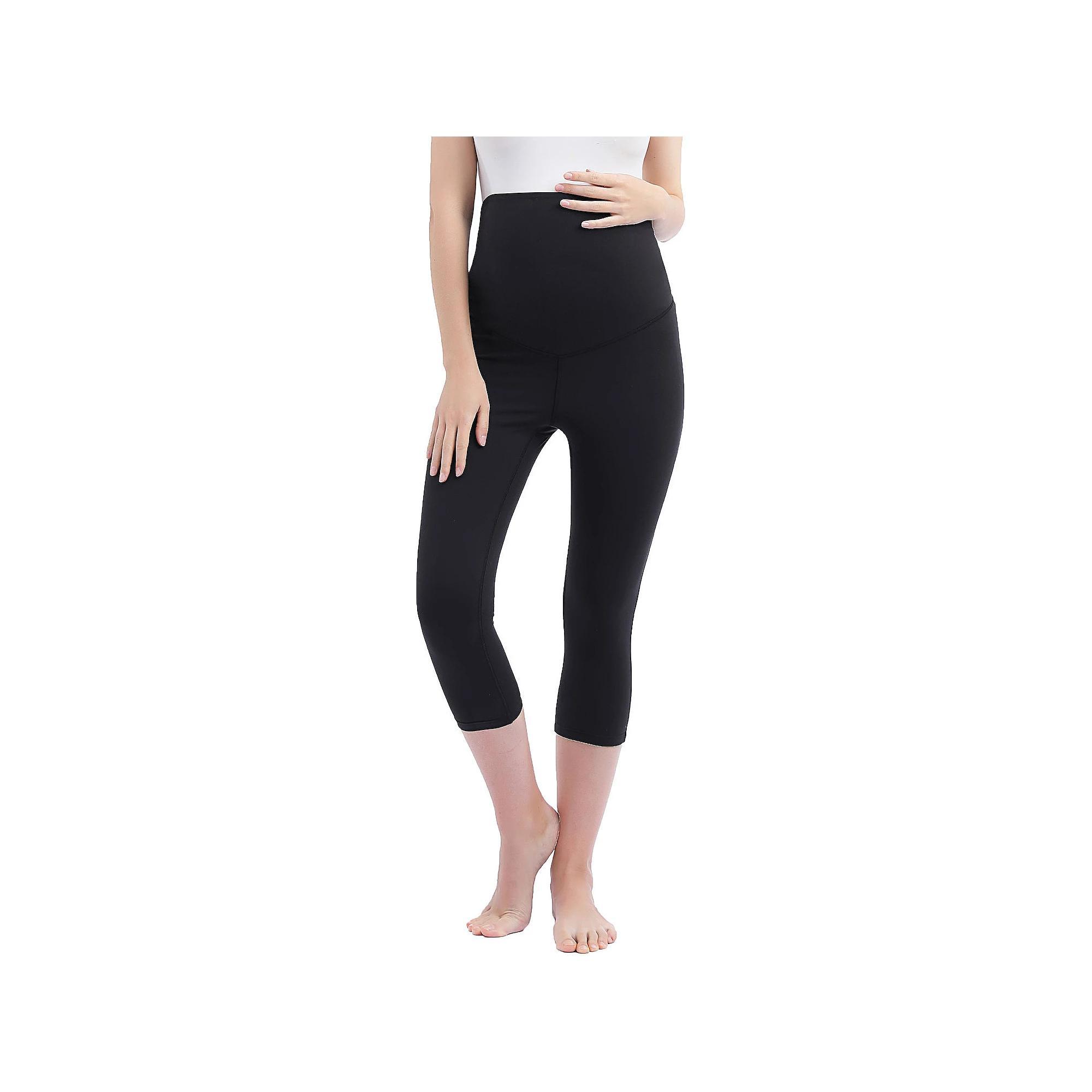 Maternity Pokkori Daily Essential Over-the-Belly Capri Leggings, Women's, Size: Small-Mat, Black Product Image