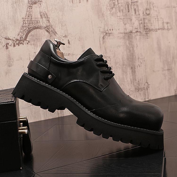 Platform Plain Lace-Up Dress Shoes Product Image