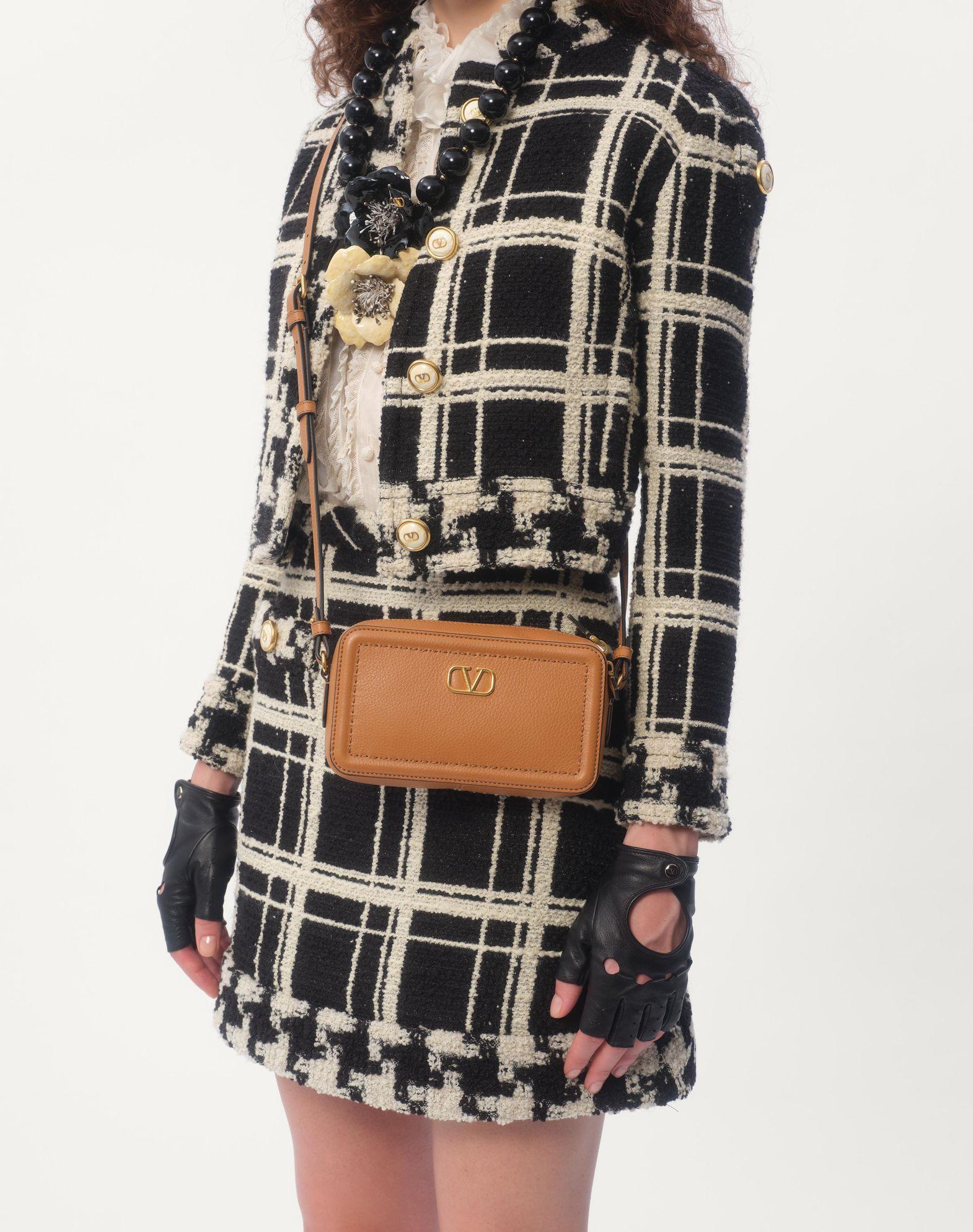 Valentino Garavani Alltime Mini Shoulder Bag In Grainy Calfskin Product Image