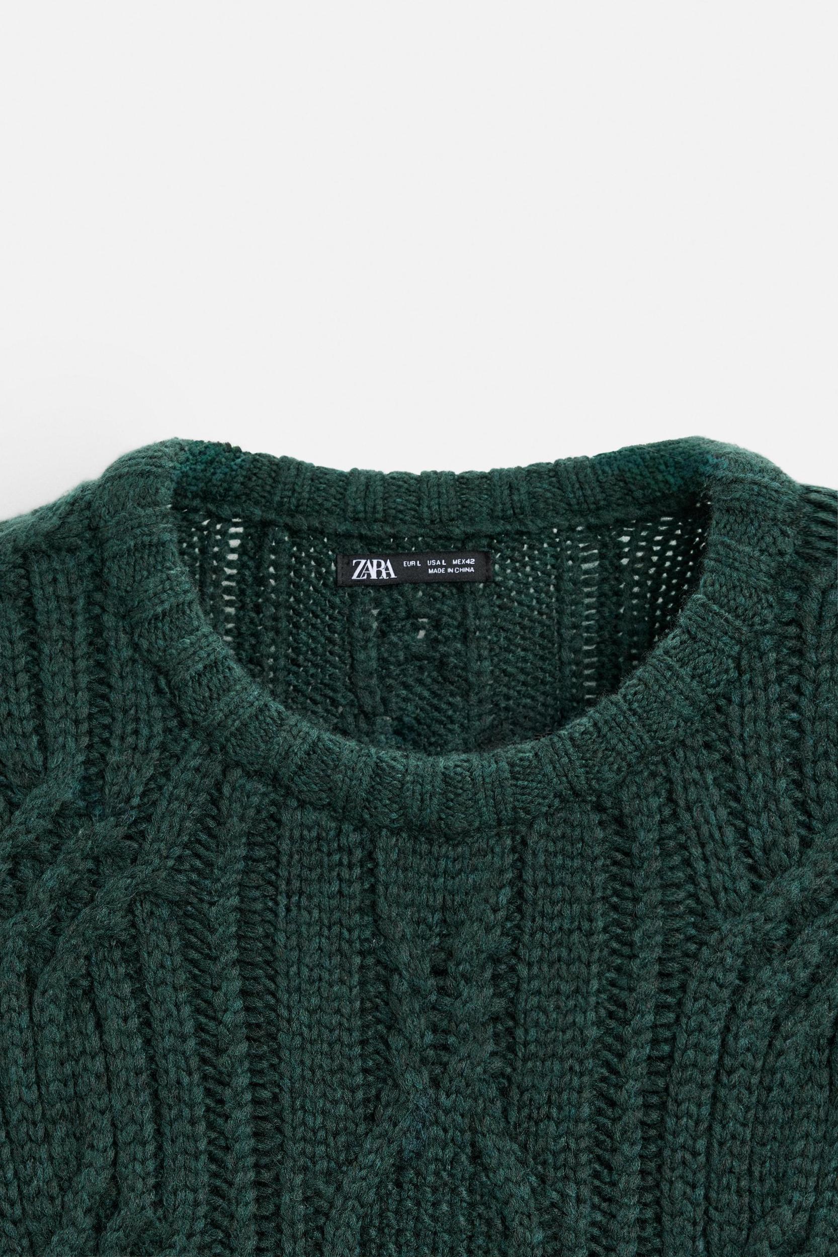 TEXTURED CABLE KNIT SWEATER Product Image