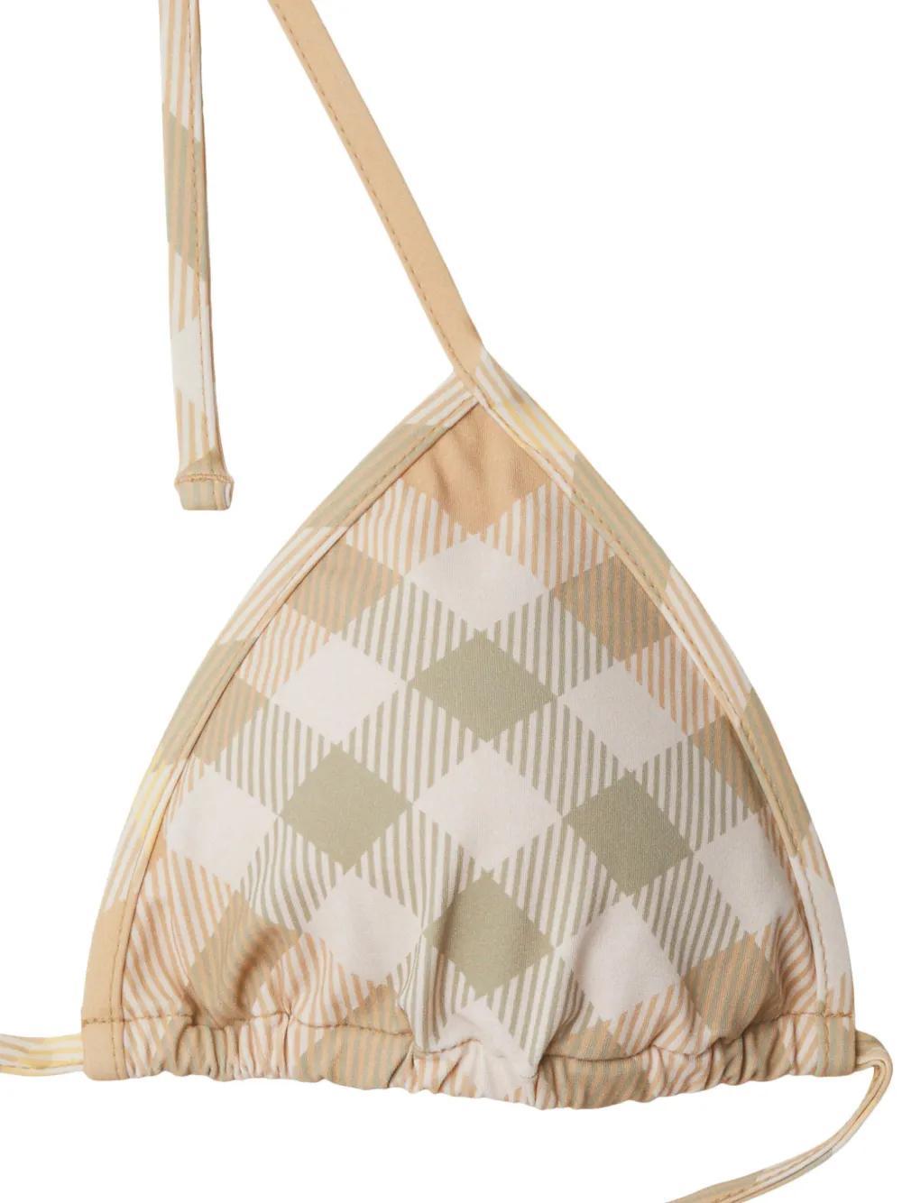 checked triangle bikini top Product Image