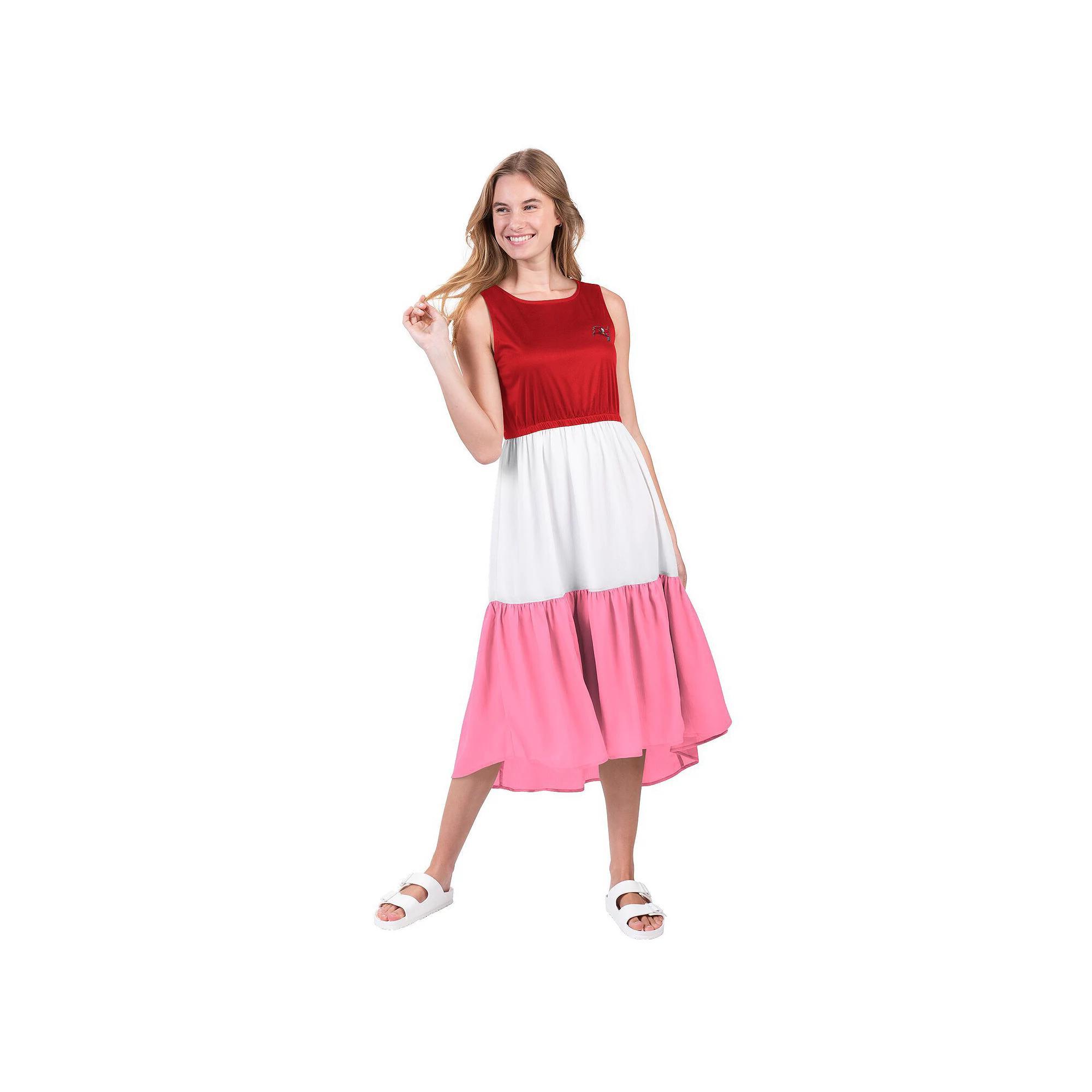 Women's G-III 4Her by Carl Banks Red/White Tampa Bay Buccaneers 12th Inning Colorblock Dress, Size: 2XL Product Image