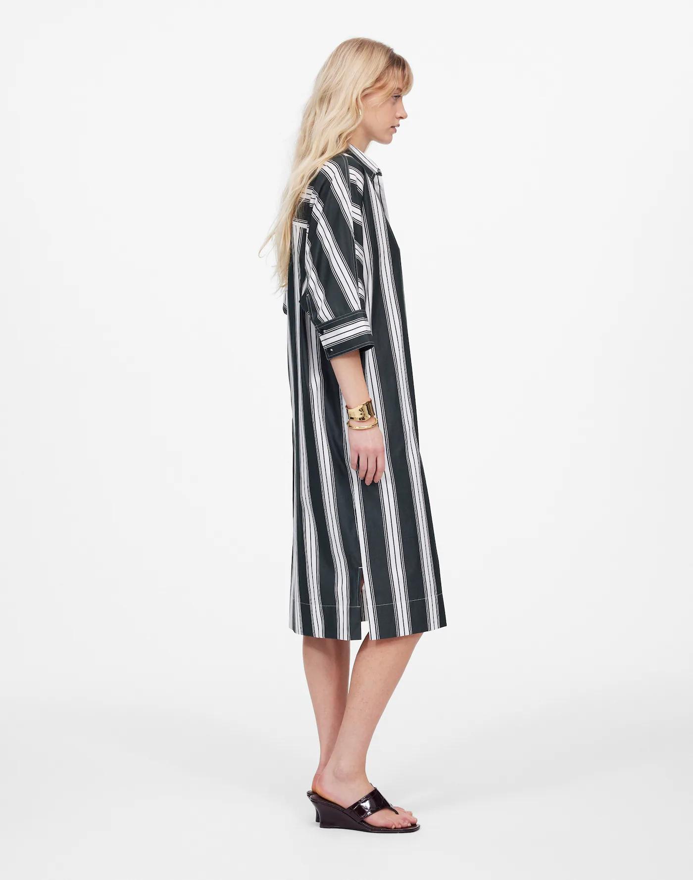 Dolman Midi Shirtdress in Stripe Poplin Product Image