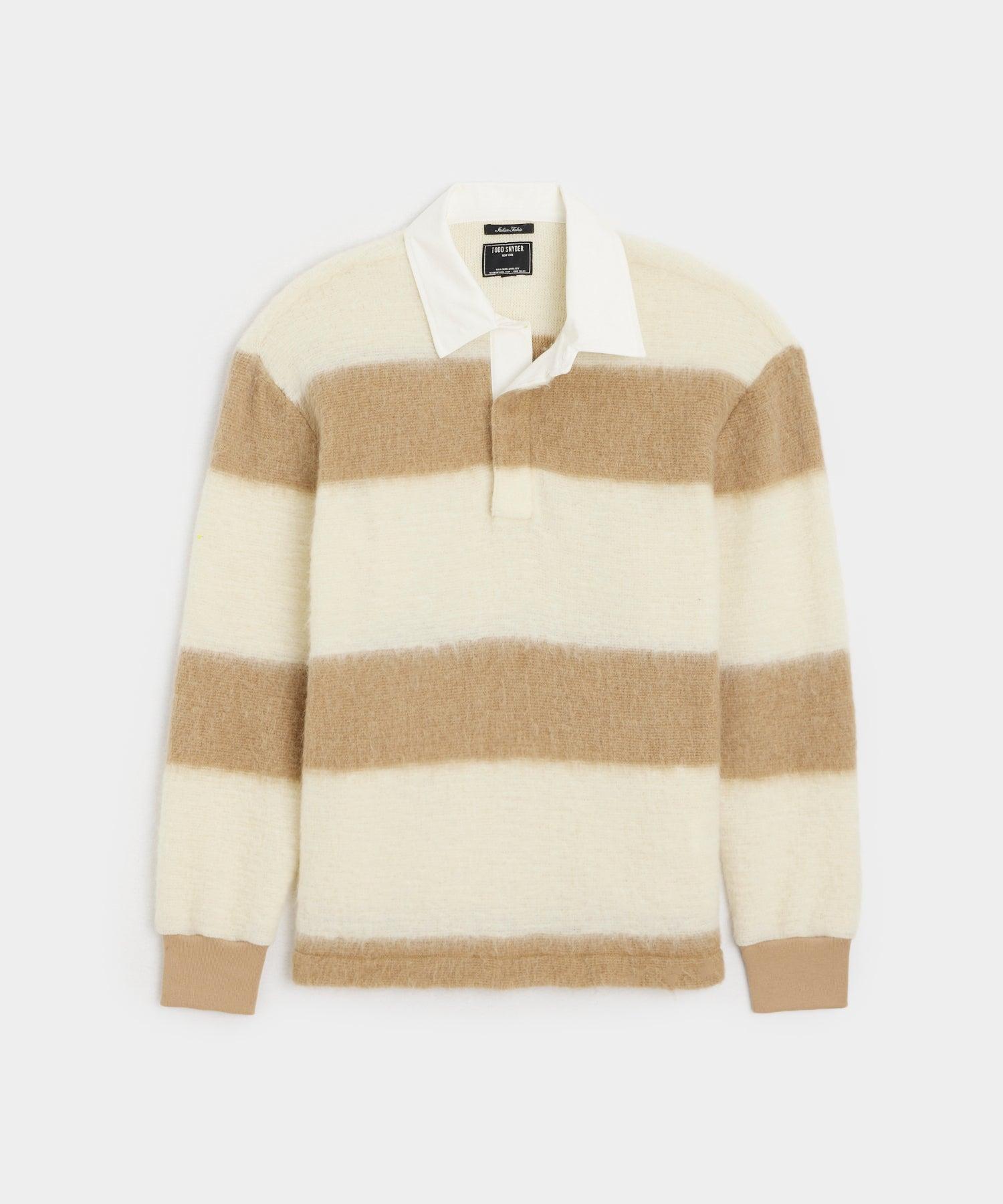 Mohair Striped Rugby Polo in Dark Wheat Product Image