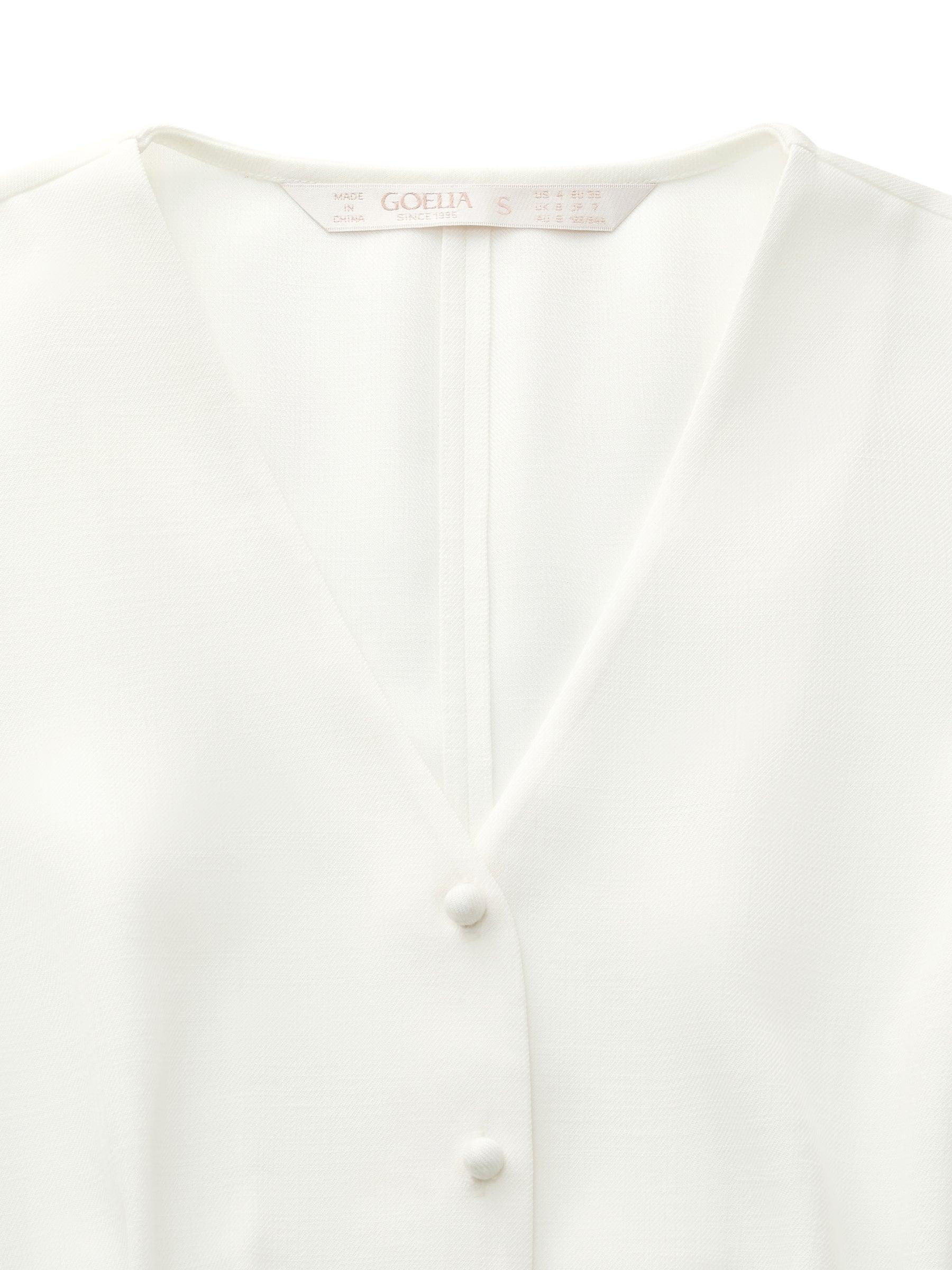 100% Acetate V-Neck Women Shirt Product Image