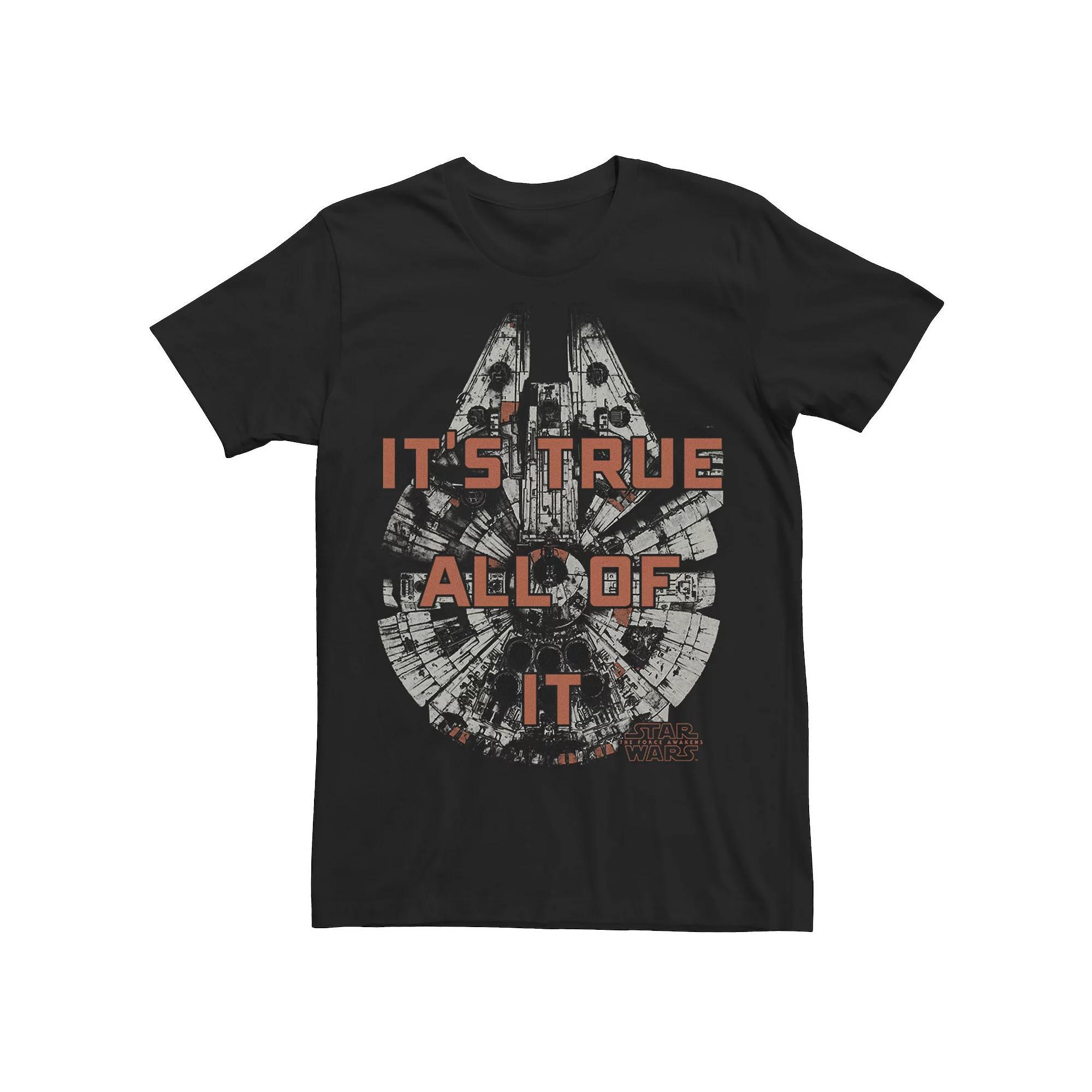 Mens Star Wars The Force Awakens Its True All Of It Millennium Falcon Tee Product Image