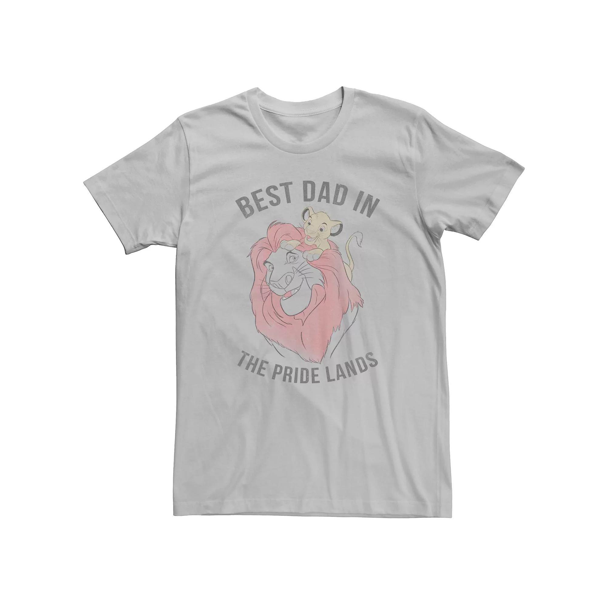Disney's Lion King Simba Mufasa Men's Best Dad In The Pride Lands Tee, Size: XXL, Silver Product Image