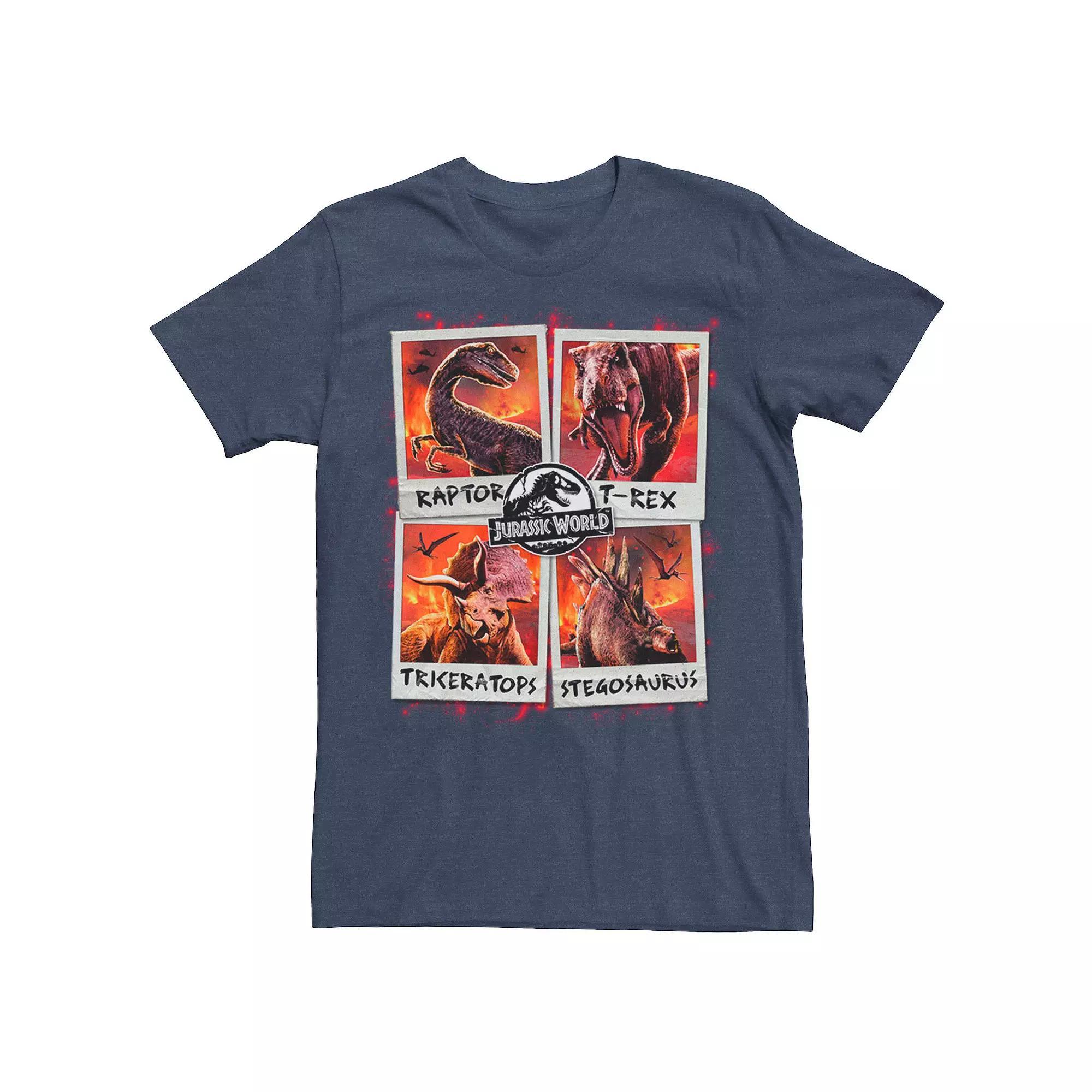 Men's Jurassic Park Spanish Opening Day Poster Tee, Size: 3XL, Blue Product Image