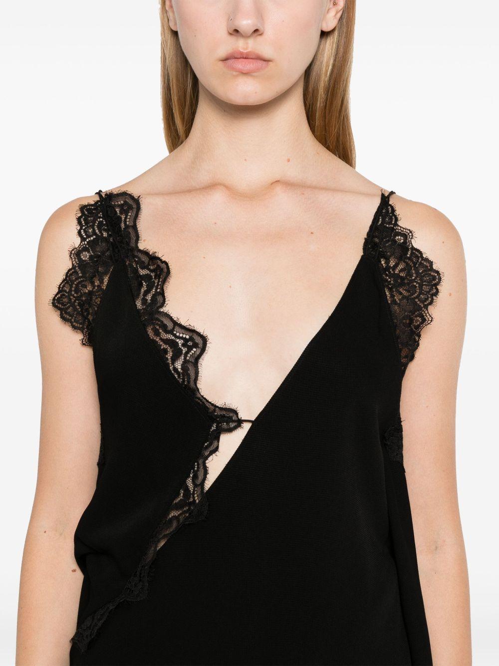 lace-trim piqué top Product Image