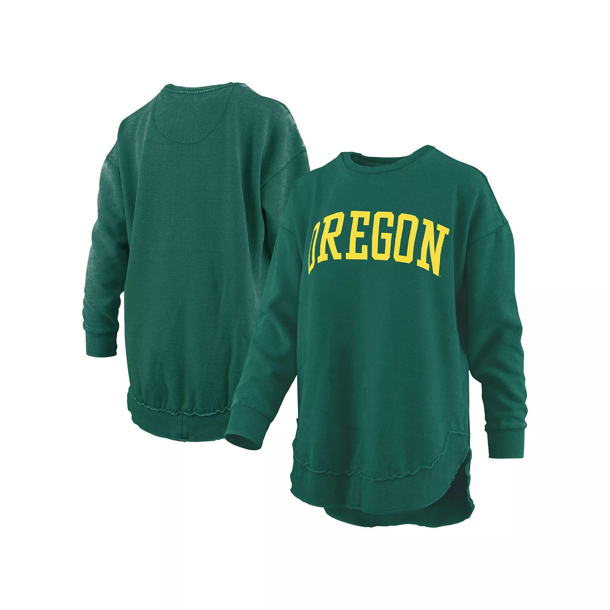 Womens Pressbox Crimson Washington State Cougars Melange Poncho Vintage Fleece Long Sleeve Pullover Sweatshirt Product Image