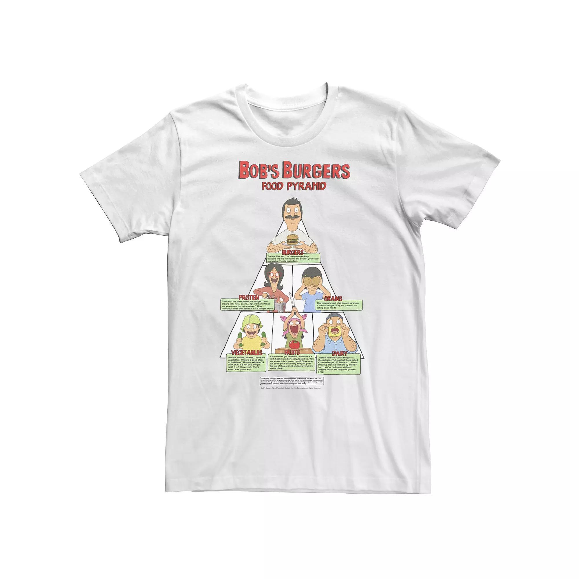 Big & Tall Bob's Burgers Food Pyramid Tee, Men's, Size: 3XL, White Product Image