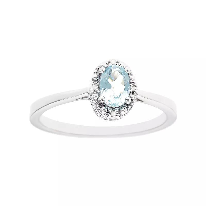Celebration Gems Sterling Silver Oval Genuine Citrine Diamond Accent Frame Ring, Womens Product Image