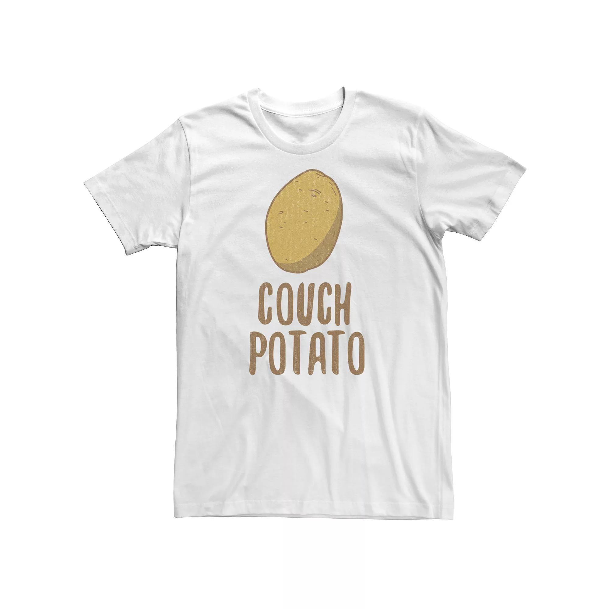 Big & Tall Couch Potato Sketch Tee, Men's, Size: 3XL, White Product Image