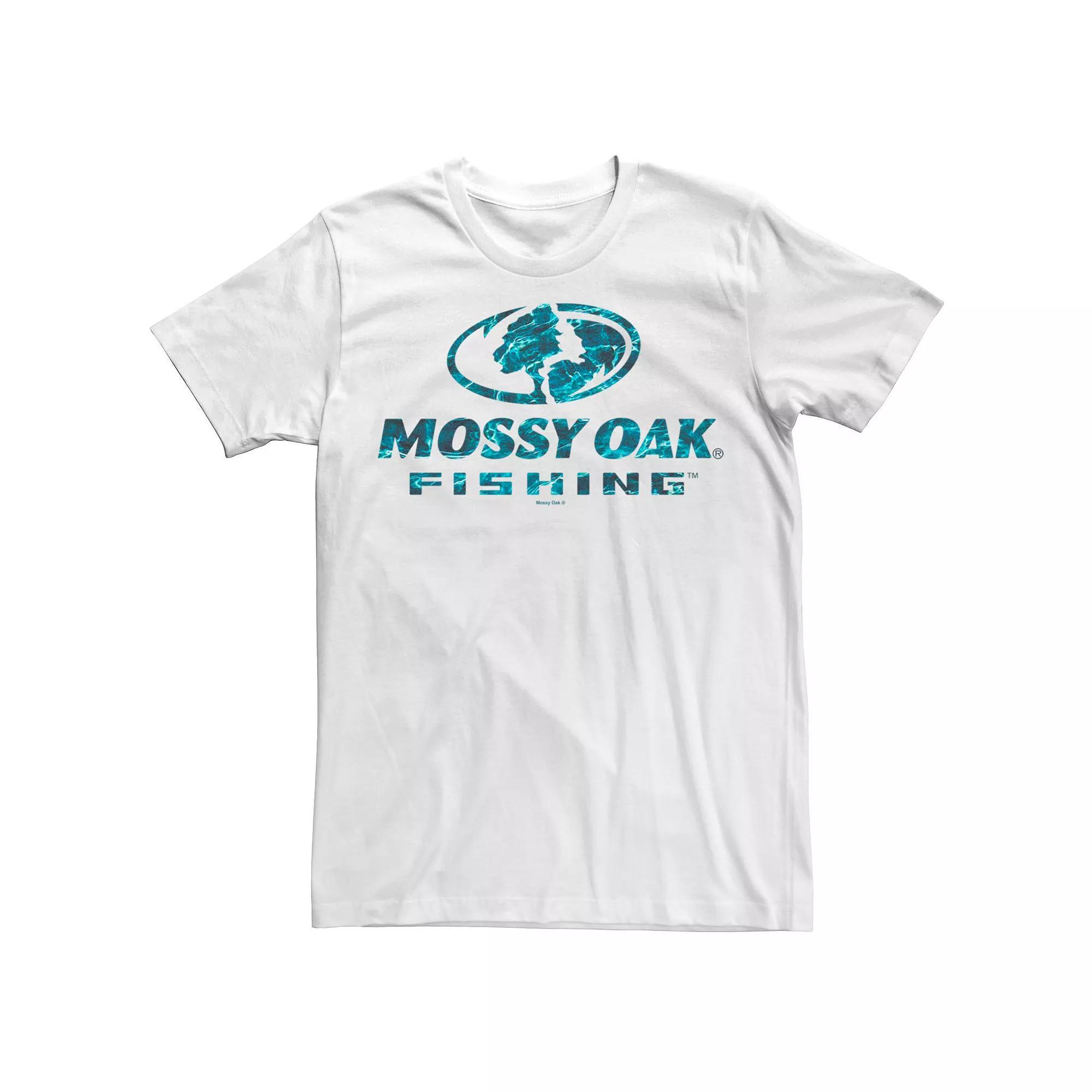 Men's Mossy Oak Fishing Blue Water Surface Logo Graphic Tee, Size: Medium, Athletic Grey Product Image