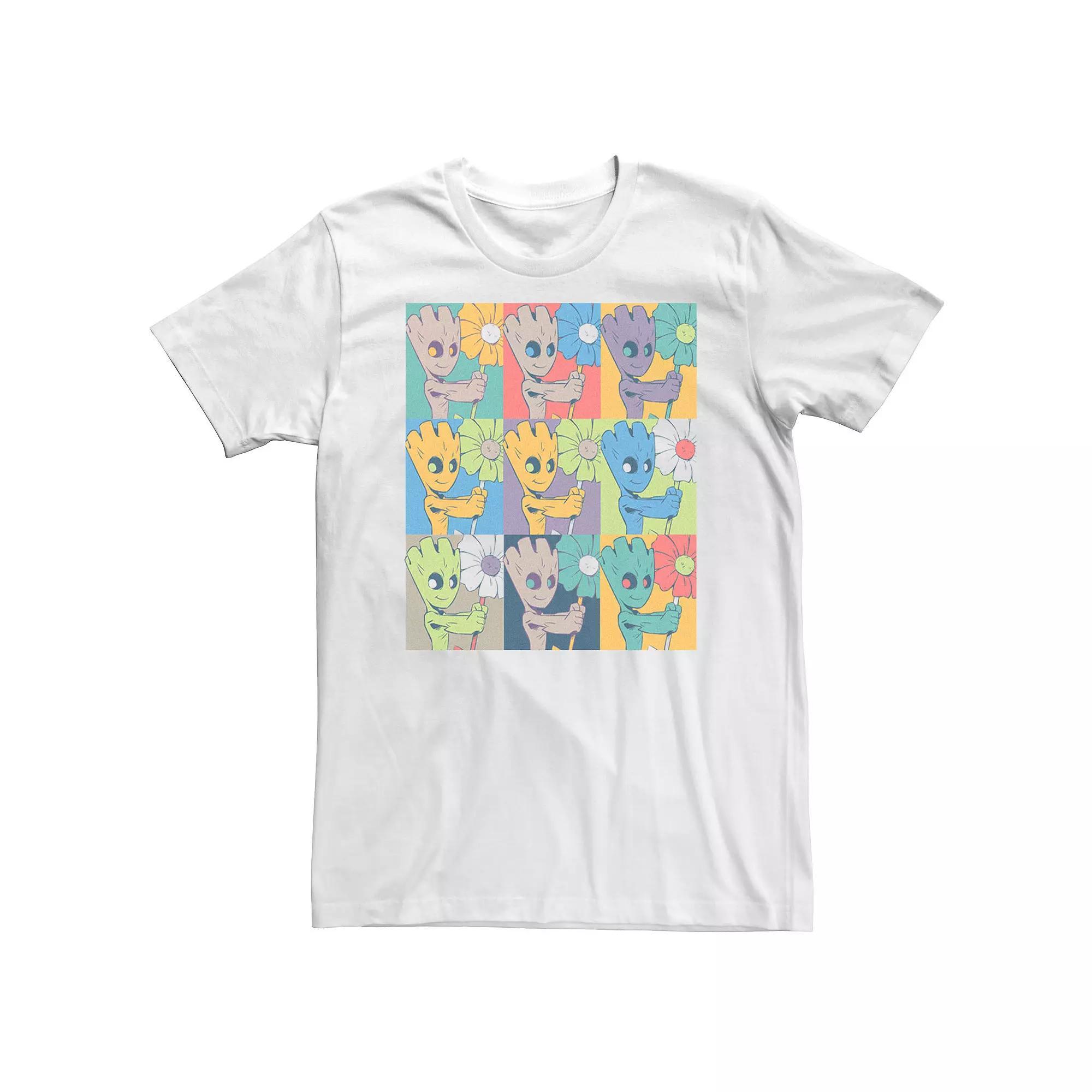 Big & Tall Marvel Guardians of the Galaxy Classic Paneled Groot Pop Tee, Men's, Size: XXL Tall, White Product Image