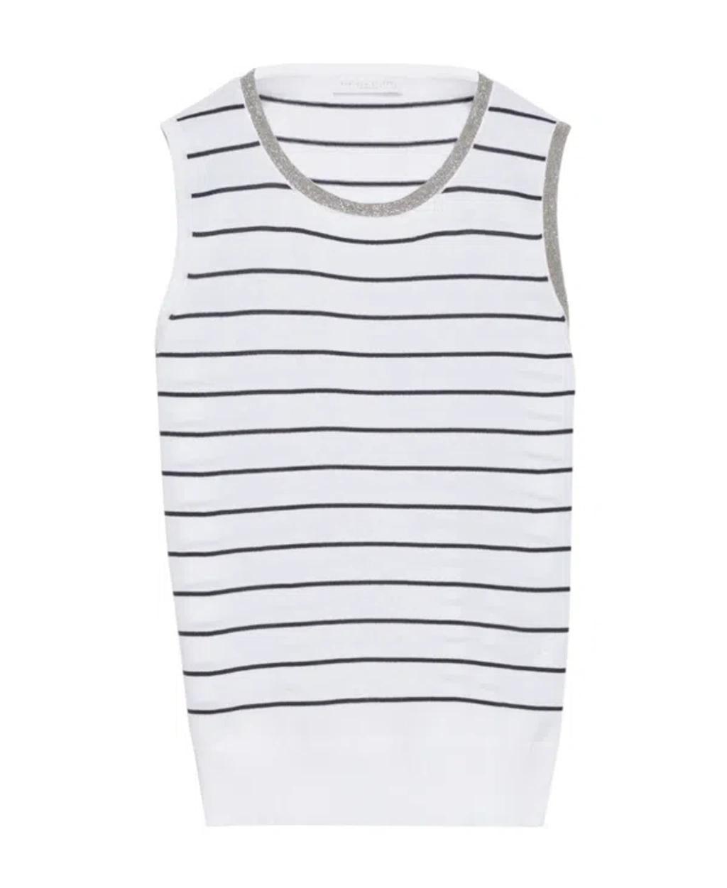 FABIANA FILIPPI Sleeveless V-neck Knitted Sweater In Multi Product Image