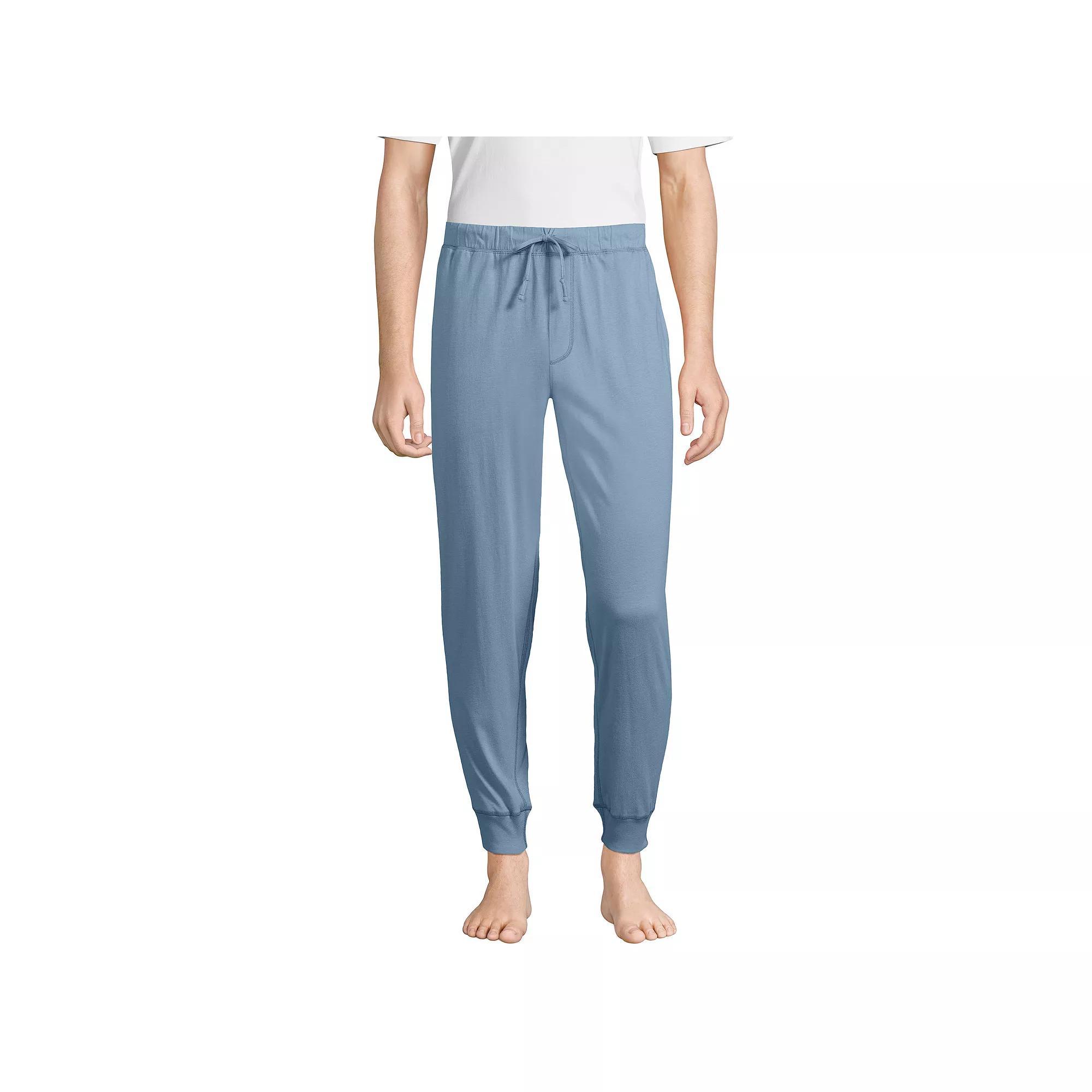 Men's Lands' End Knit Jersey Joggers, Size: Medium, Pale Grey Blue Product Image