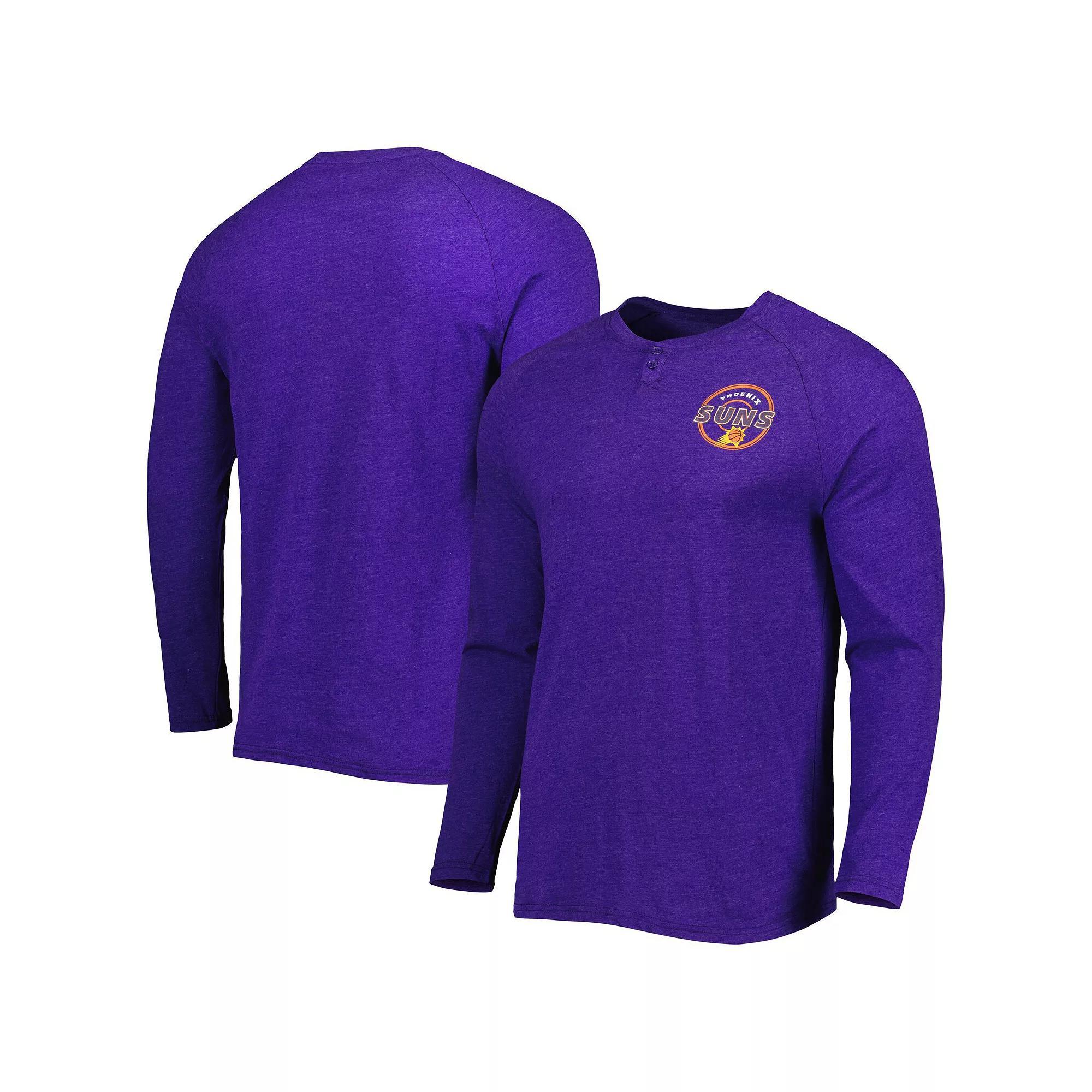 Men's Concepts Sport Heathered Purple Phoenix Suns Left Chest Henley Raglan Long Sleeve T-Shirt, Size: Medium, Phx Purple Product Image