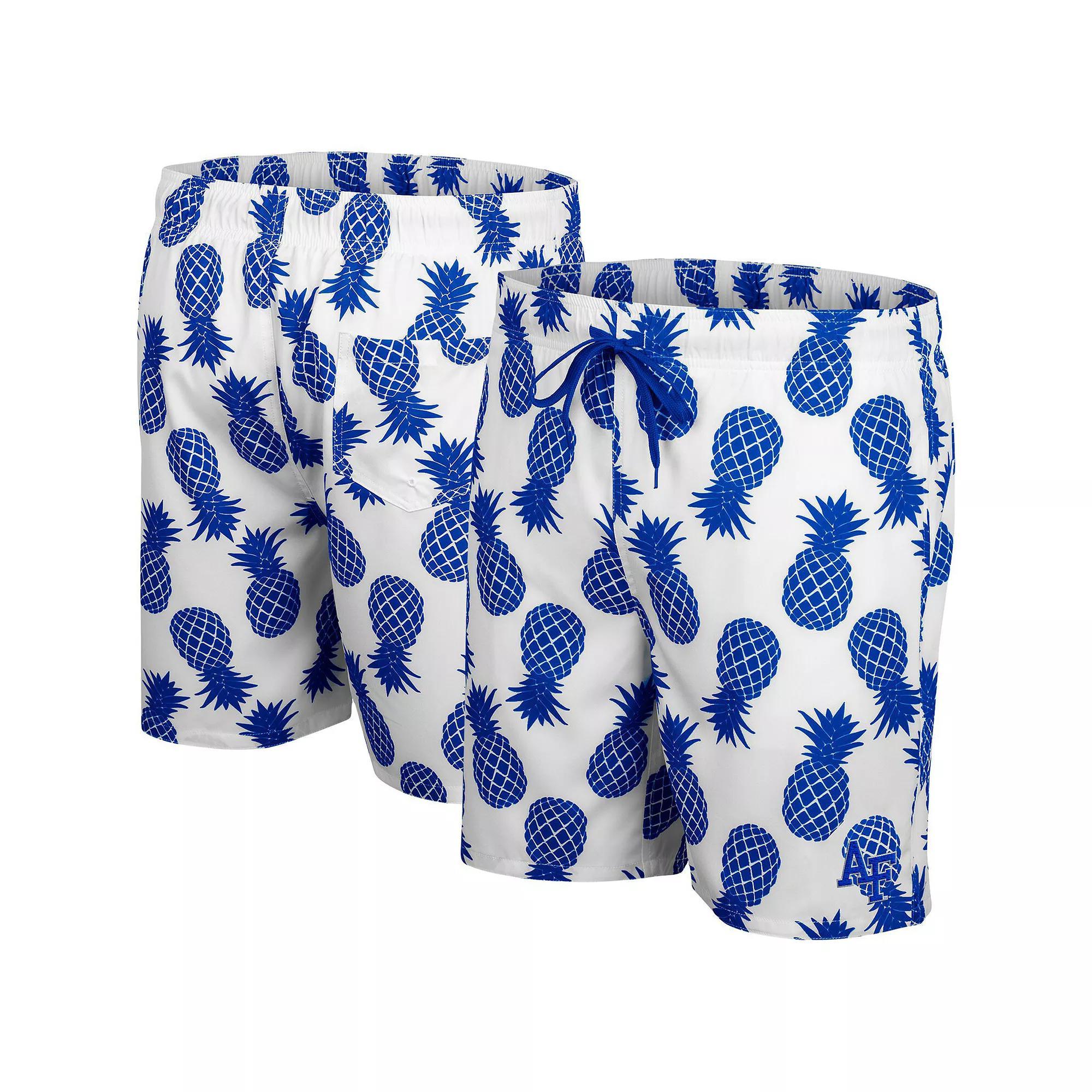Men's Colosseum White Air Force Falcons Pineapples Swim Shorts, Size: XL, Afa White Product Image