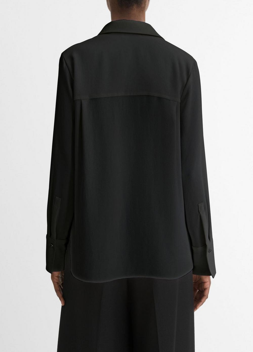 Womens Pearl-button Long-Sleeve Shirt, Off White, Size XS Vince Product Image