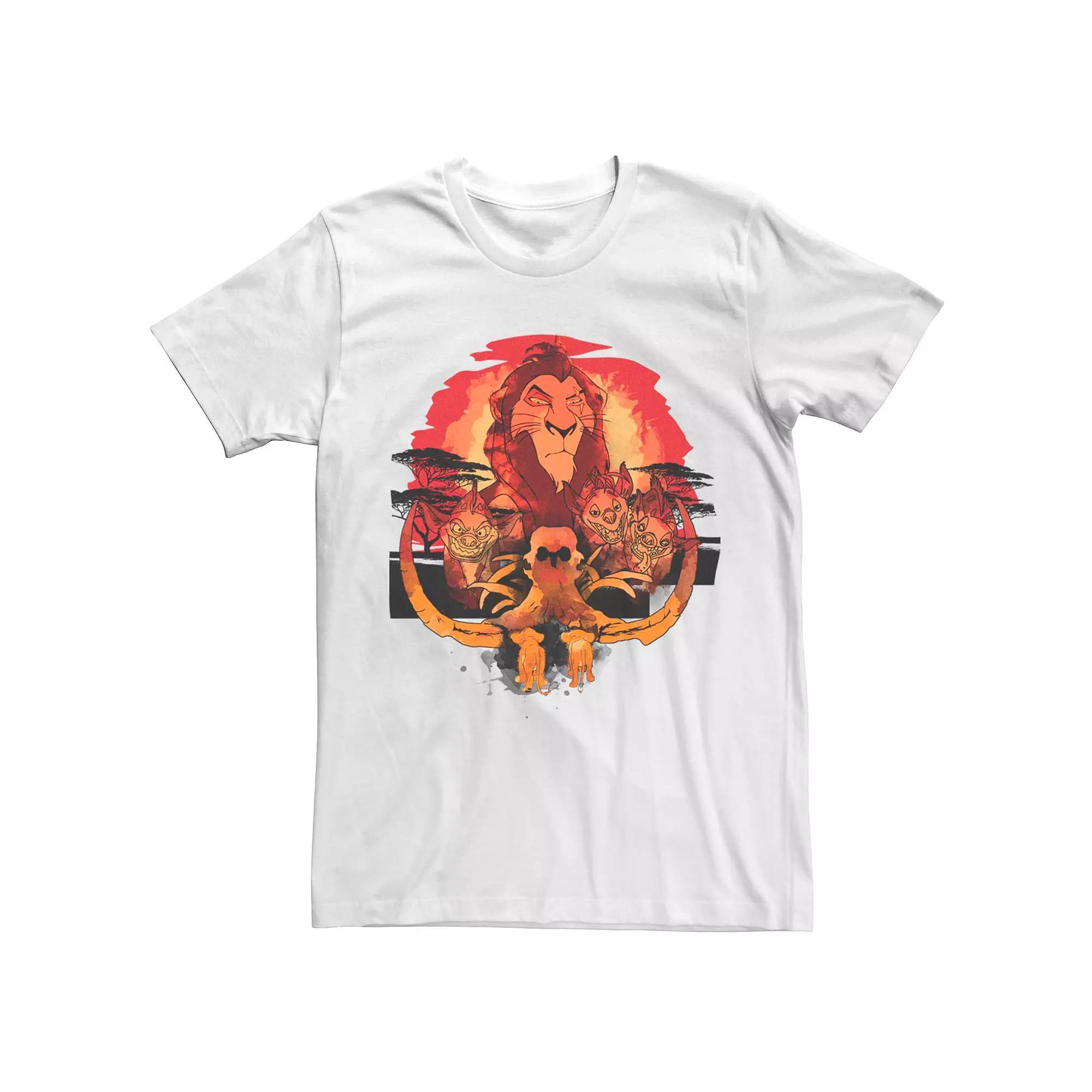 Disneys The Lion King Mens Scar Watercolor Bad Lands Portrait Tee Product Image