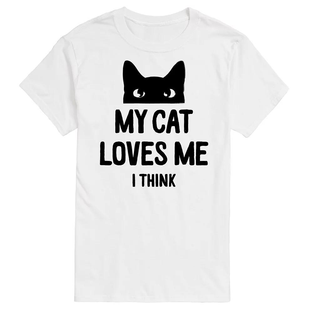 Big & Tall My Cat Loves Me I Think Graphic Tee, Mens Product Image