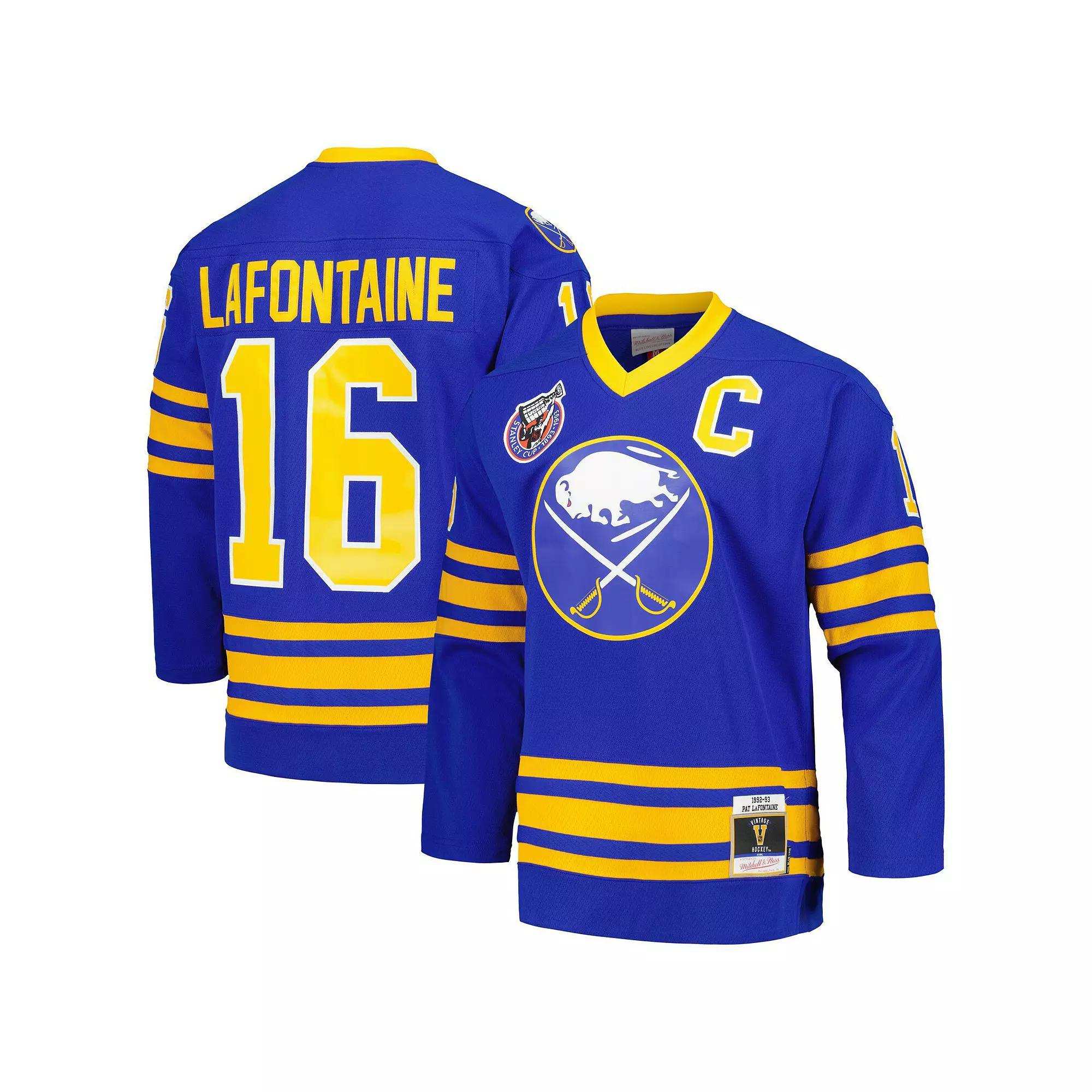 Men's Mitchell & Ness Pat LaFontaine Royal Buffalo Sabres Captain Patch 1992/93 Blue Line Player Jersey, Size: Medium Product Image