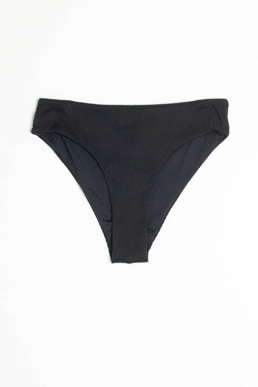 Black Ribbed Bikini Bottom Product Image