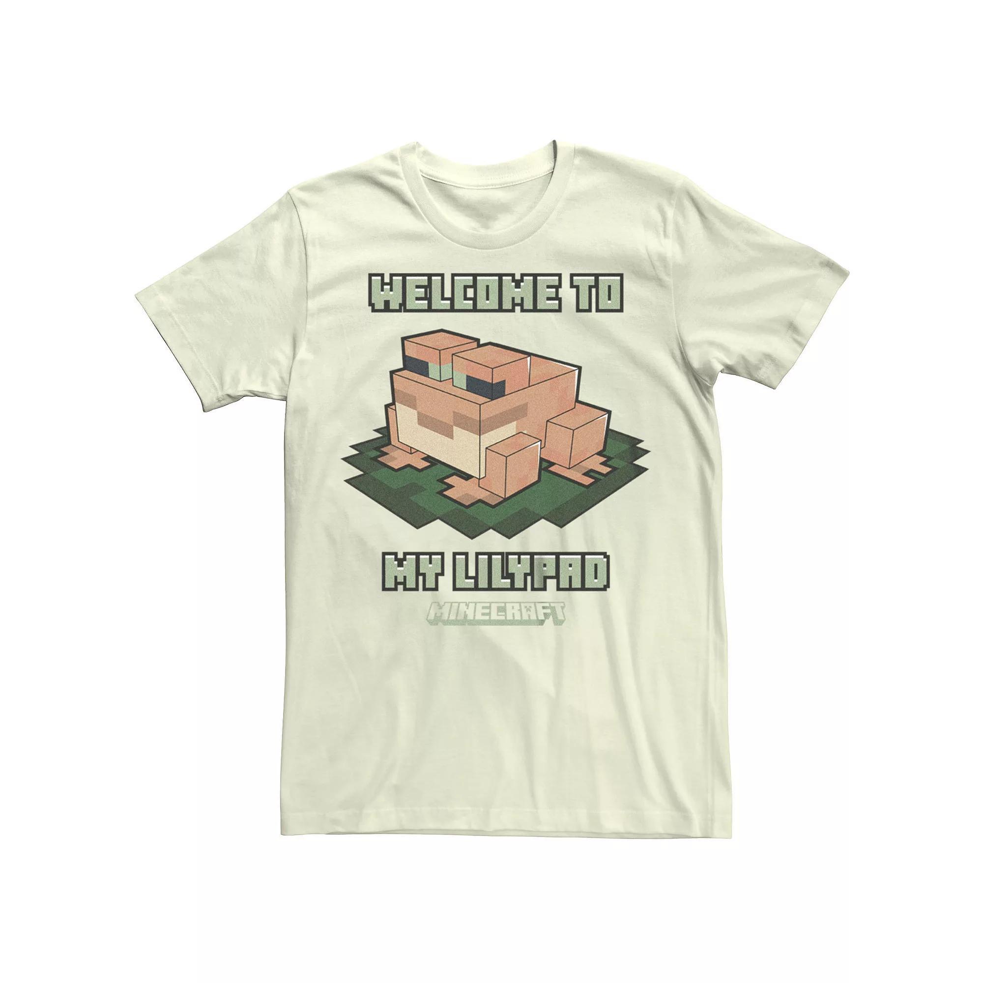 Men's Minecraft Logo Frog Welcome To My Lily Pad Graphic Tee, Size: Medium, Natural Product Image