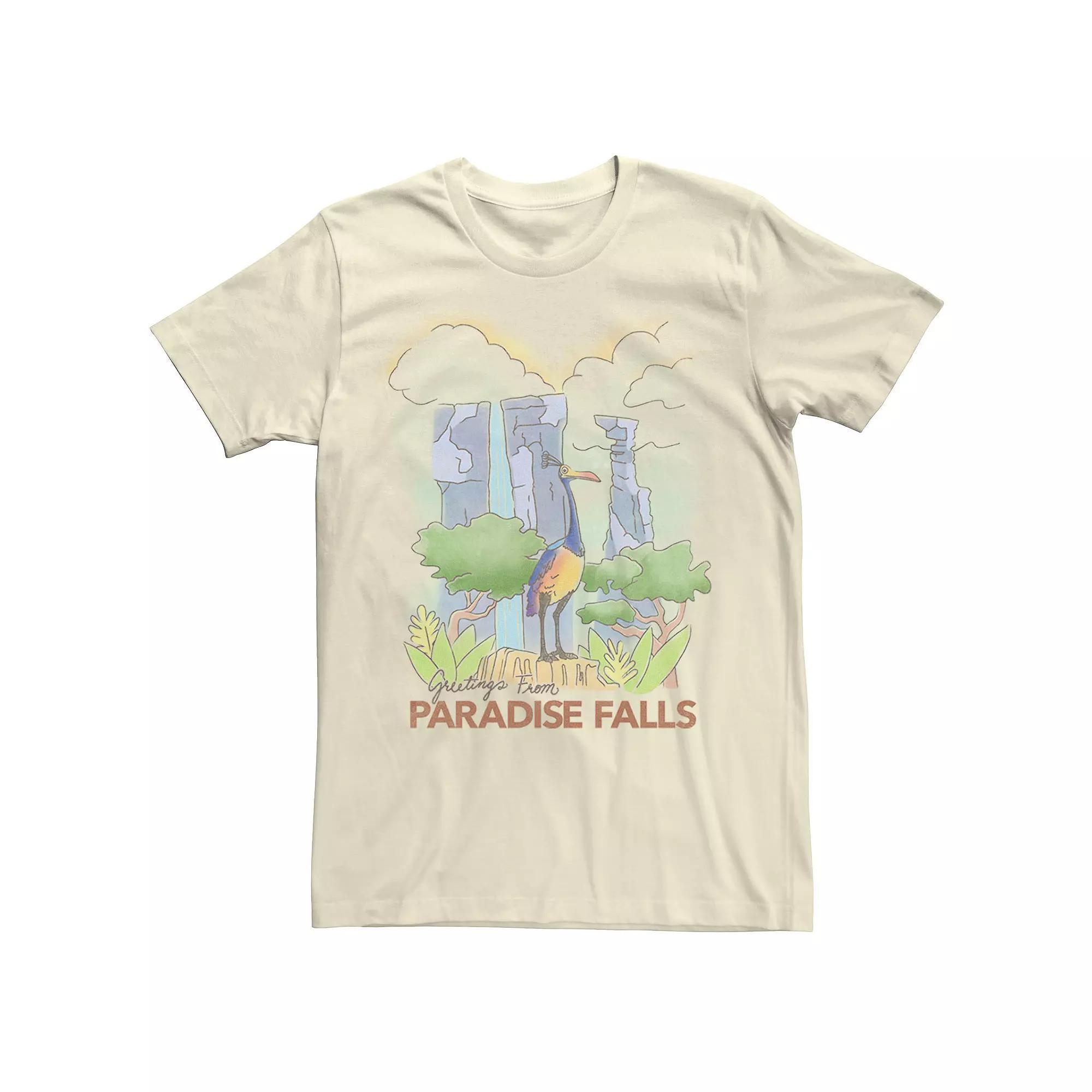 Disney / Pixar's Up Men's Paradise Falls Water Color Sketch Tee, Size: Medium, Natural Product Image