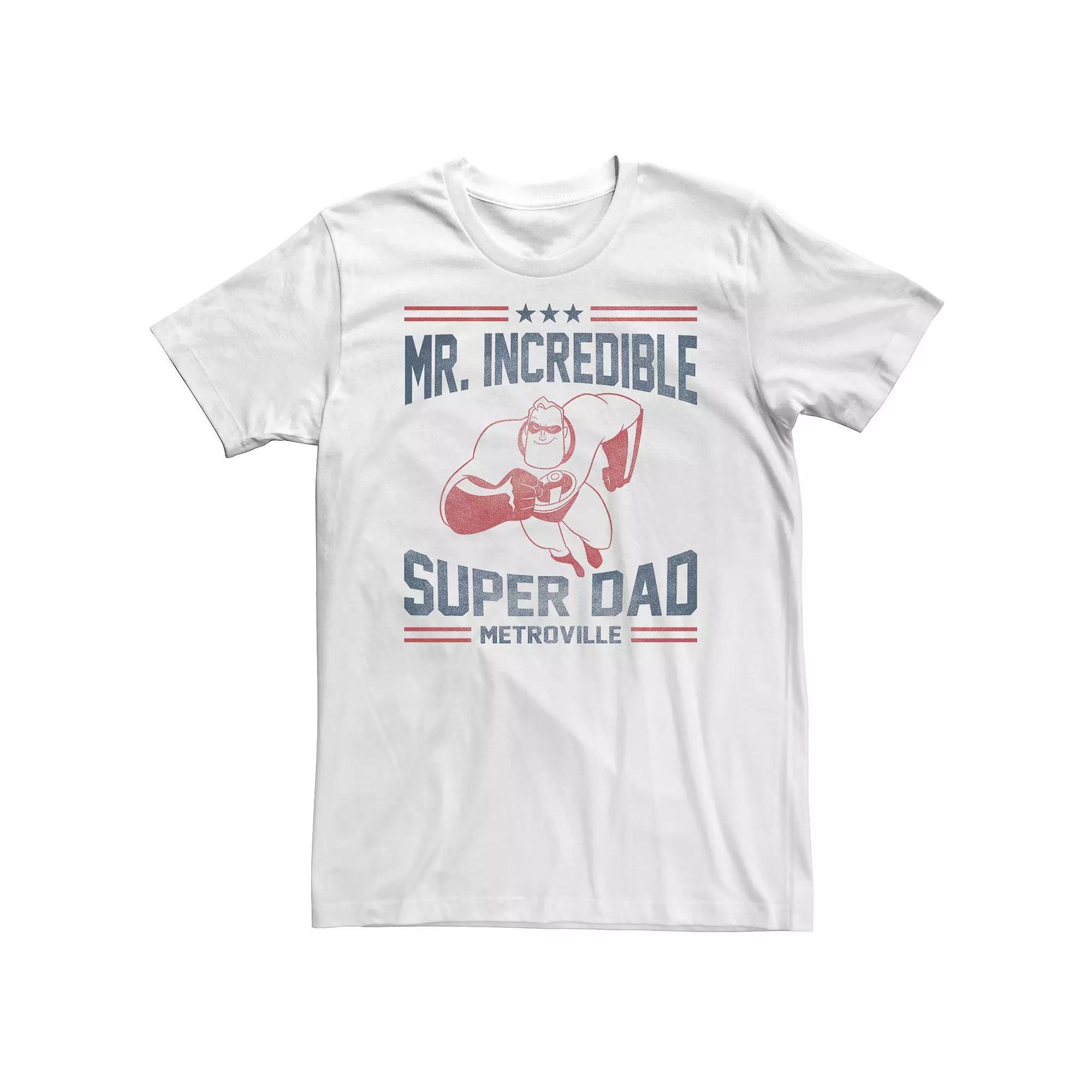 Disney / Pixar's The Incredibles Big & Tall Mr. Super Dad Metroville Tee, Men's, Size: 4XLT, White Product Image