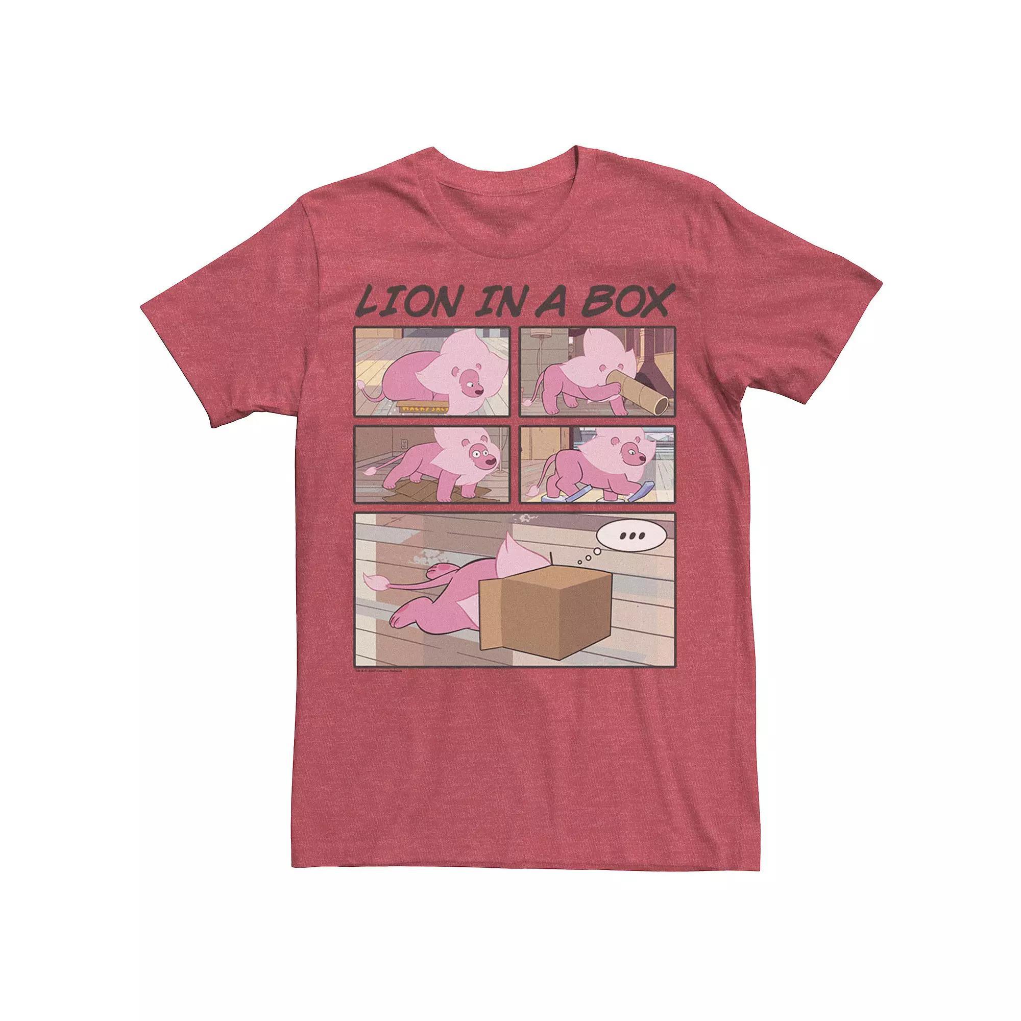 Men's Cartoon Network Steven Universe Lion In A Box Comic Strip Tee, Size: Medium, Royal Grey Product Image