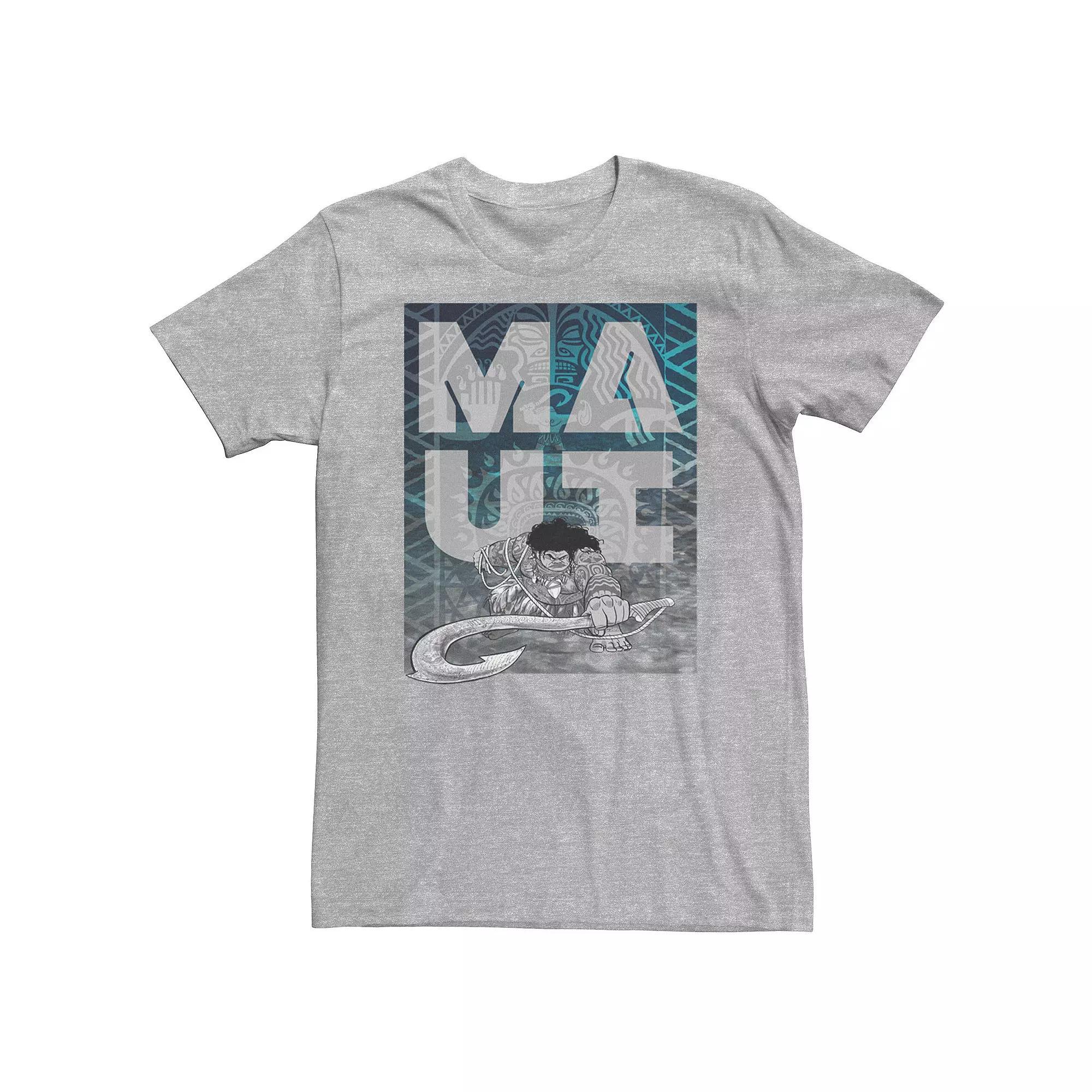 Big & Tall Disney Moana Maui Epic Fish Hook Poster Tee, Men's, Size: 3XL Tall, Athletic Grey Product Image