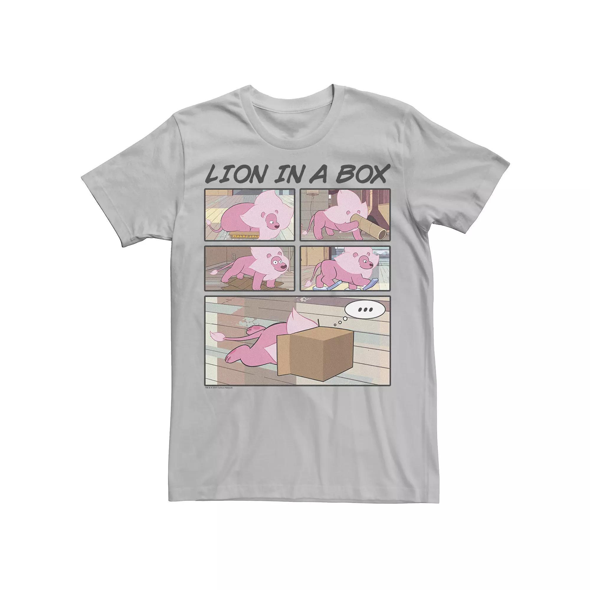 Men's Cartoon Network Steven Universe Lion In A Box Comic Strip Tee, Size: Medium, Royal Grey Product Image