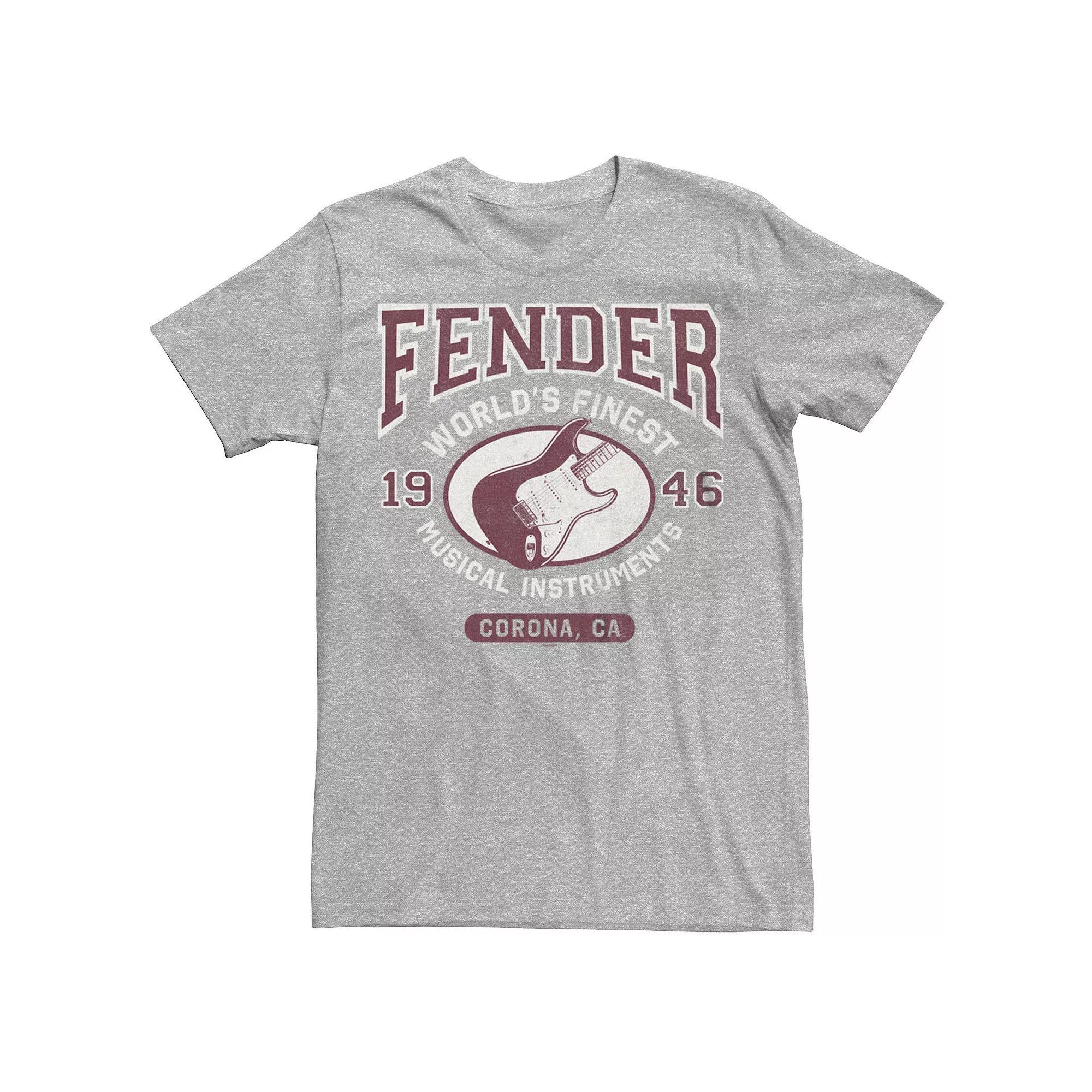 Big & Tall Fender World's Finest Musical Instruments 1946 Guitar Graphic Tee, Men's, Size: XXL Tall, Athletic Grey Product Image