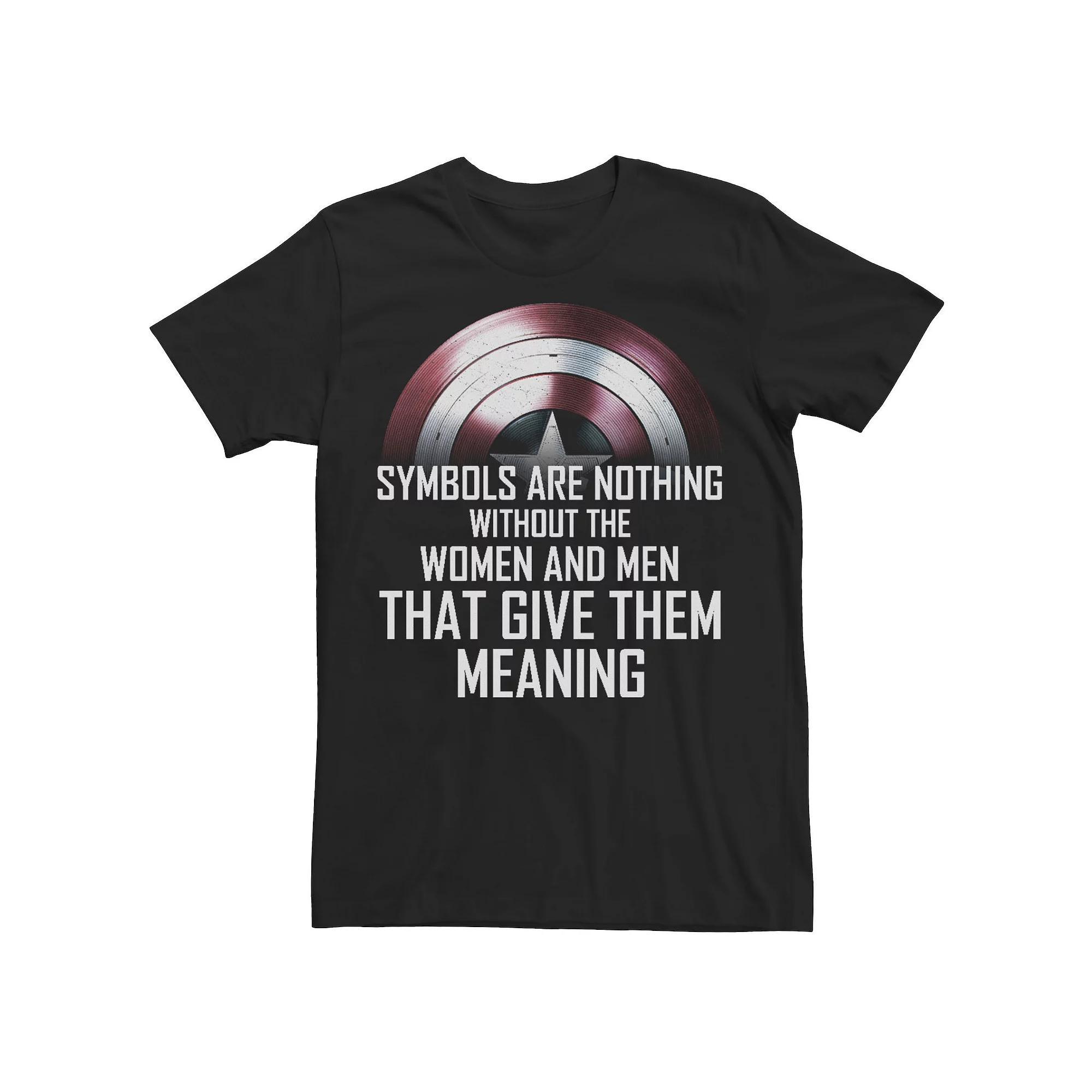 Men's Marvel Falcon & Winter Soldier Symbols Are Nothing Shield Tee, Size: XXL, Black Product Image