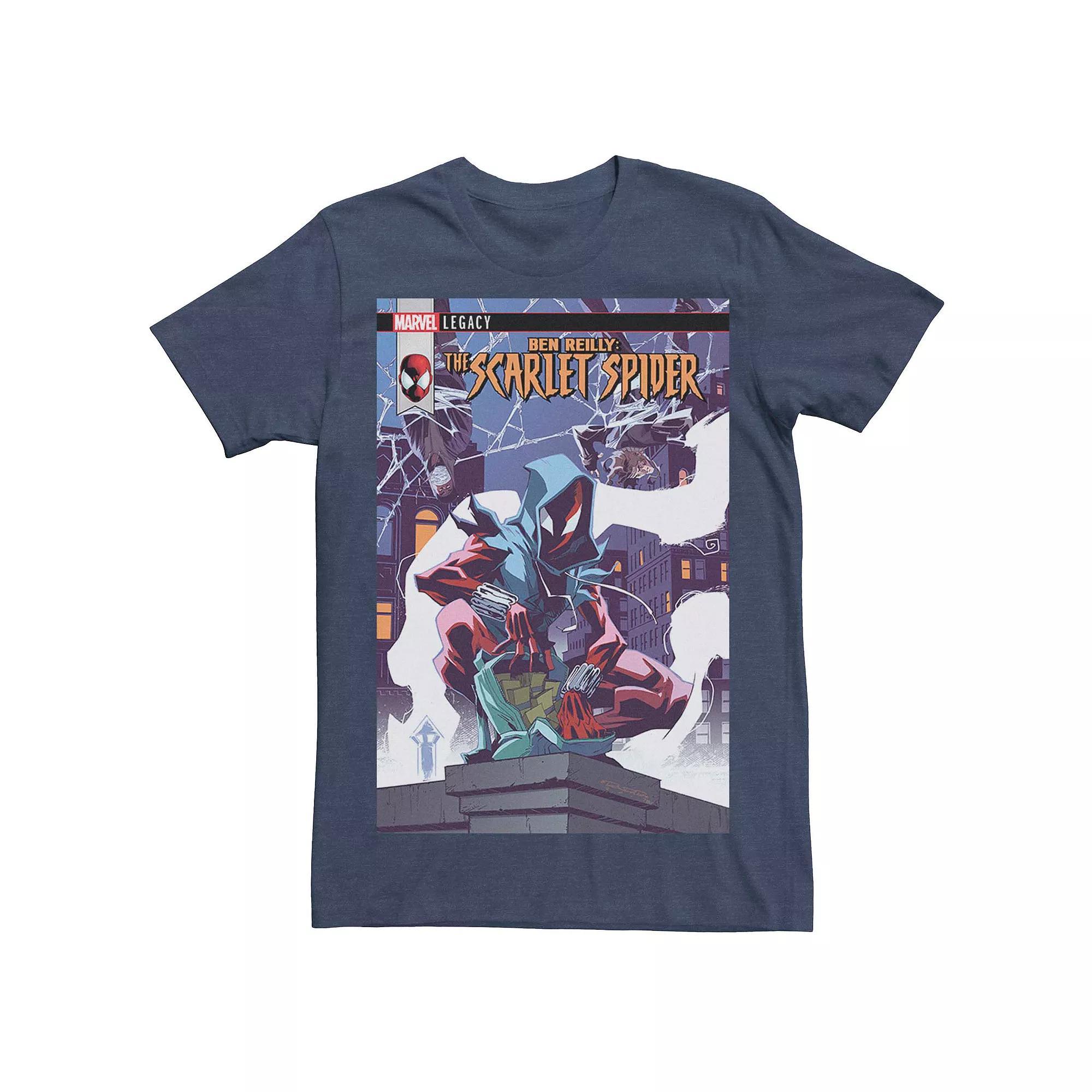 Men's Marvel's Scarlet Spider #14 Comic Cover Tee, Size: 3XL, Navy Grey Product Image
