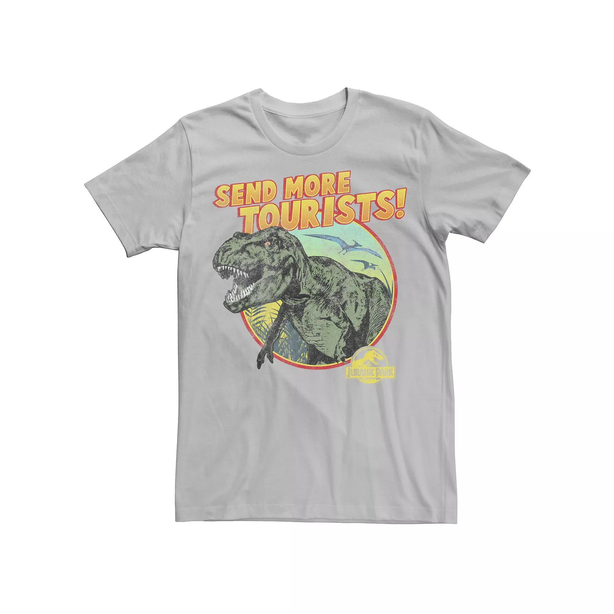Men's Jurassic Park T-Rex Send More Tourists Tee, Size: Large, Silver Product Image