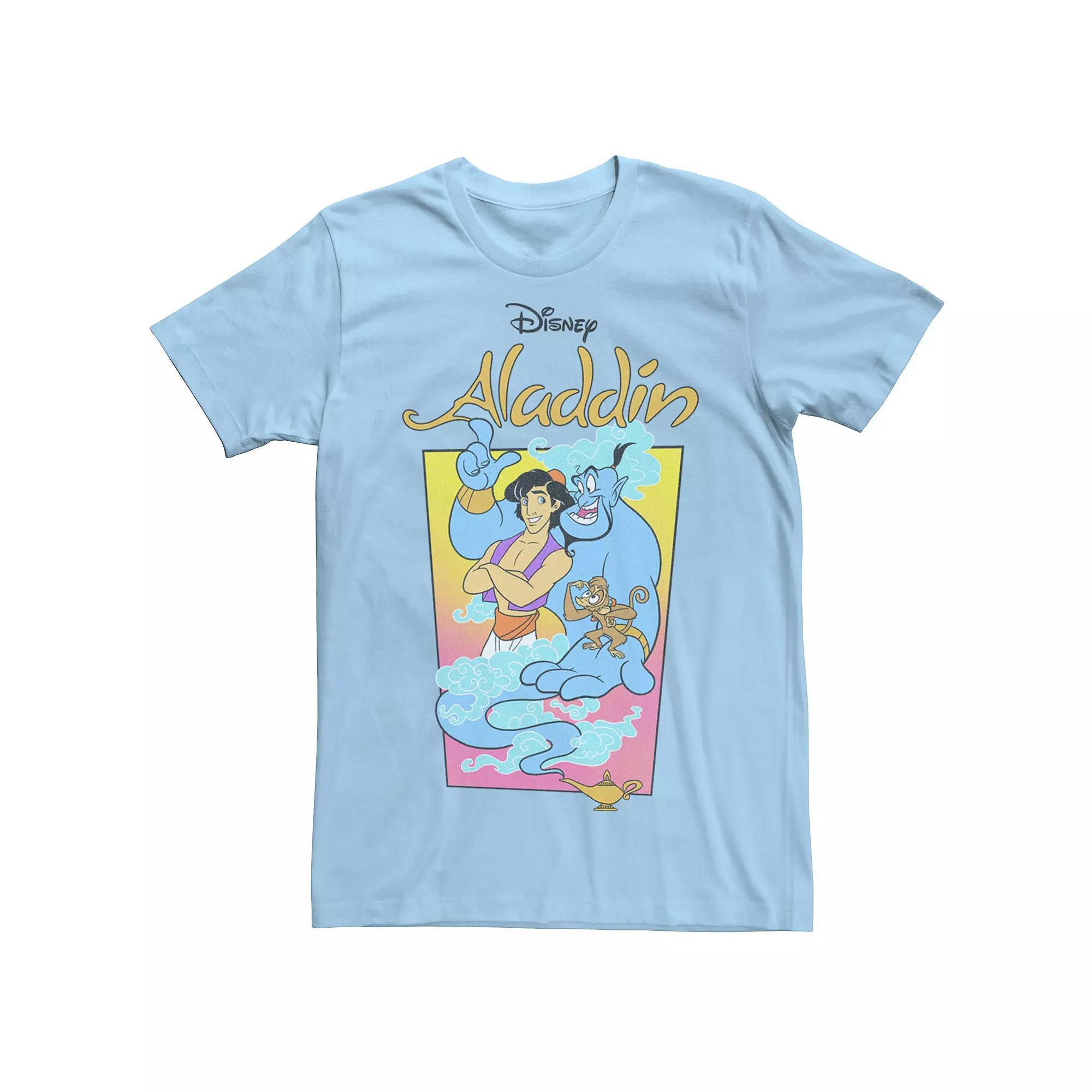 Disney's Aladdin Men's Vintage Poster Tee, Size: Large, Light Blue Product Image