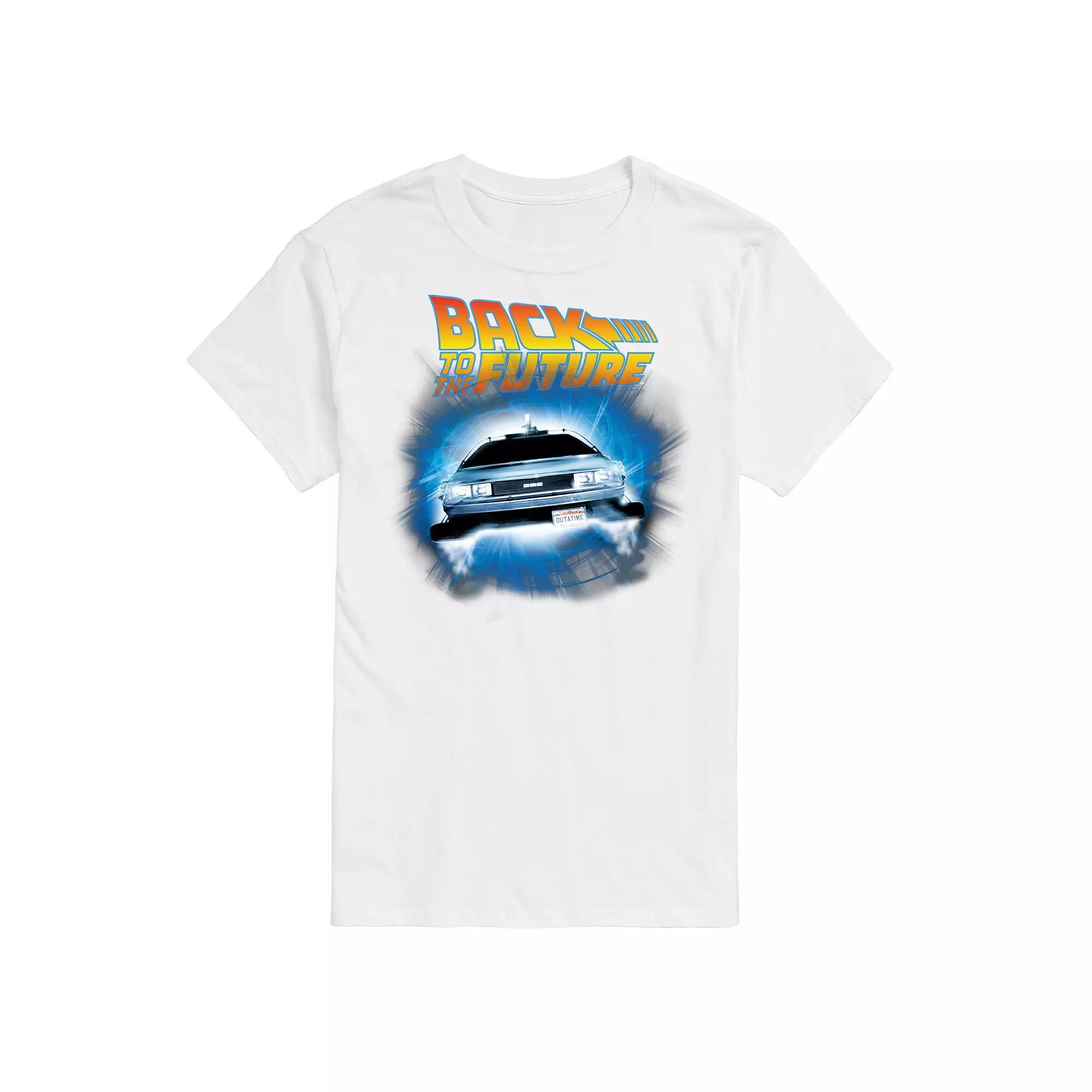 Big & Tall Back To The Future Logo And Delorean Graphic Tee, Mens Blue Product Image