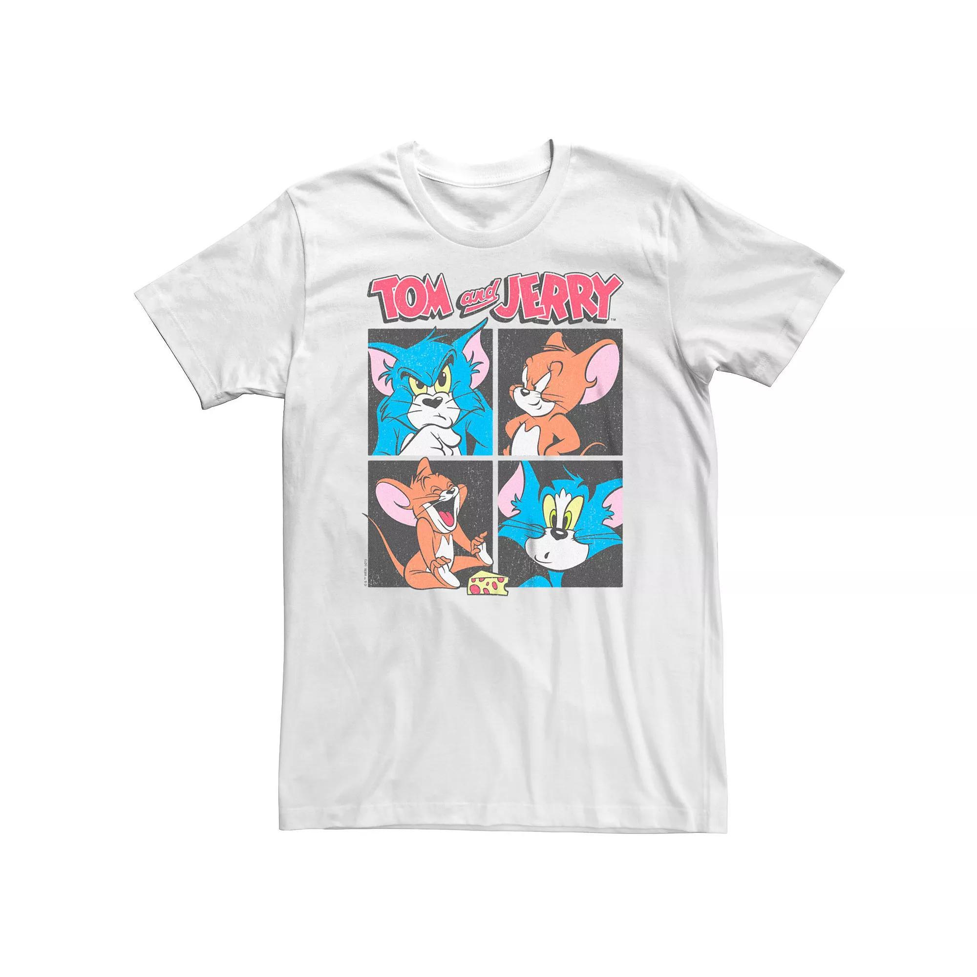 Big & Tall Tom And Jerry Cat Mouse Boxes Logo Tee, Mens Product Image
