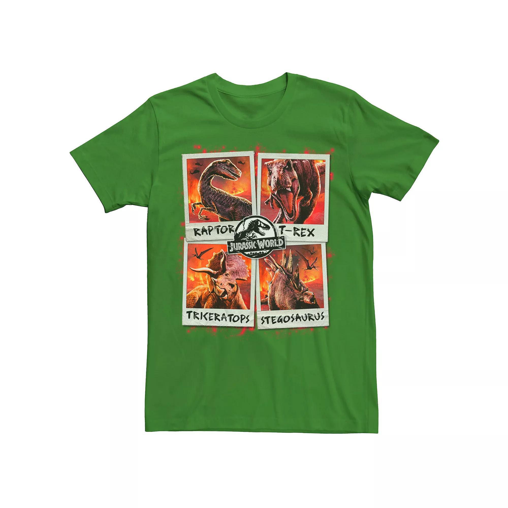 Men's Jurassic World Two Dino Vacation Polaroids Tee, Size: Small, Royal Product Image