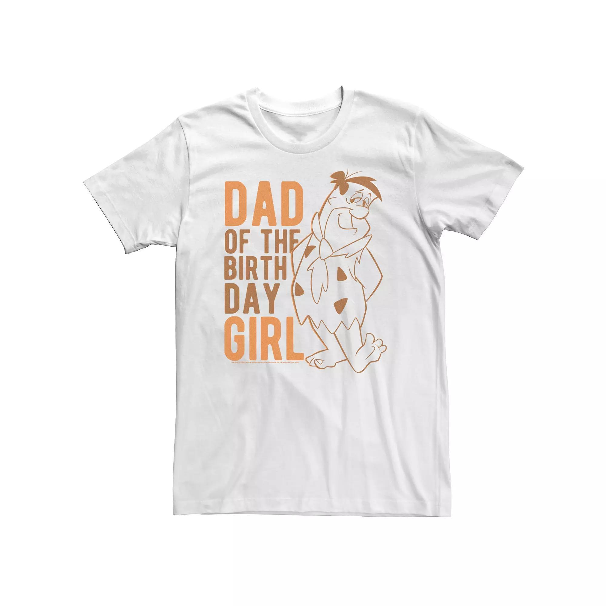 Big & Tall The Flintstones Fred Flintstone Dad Of The Birthday Girl Tee, Men's, Size: 5XL, White Product Image