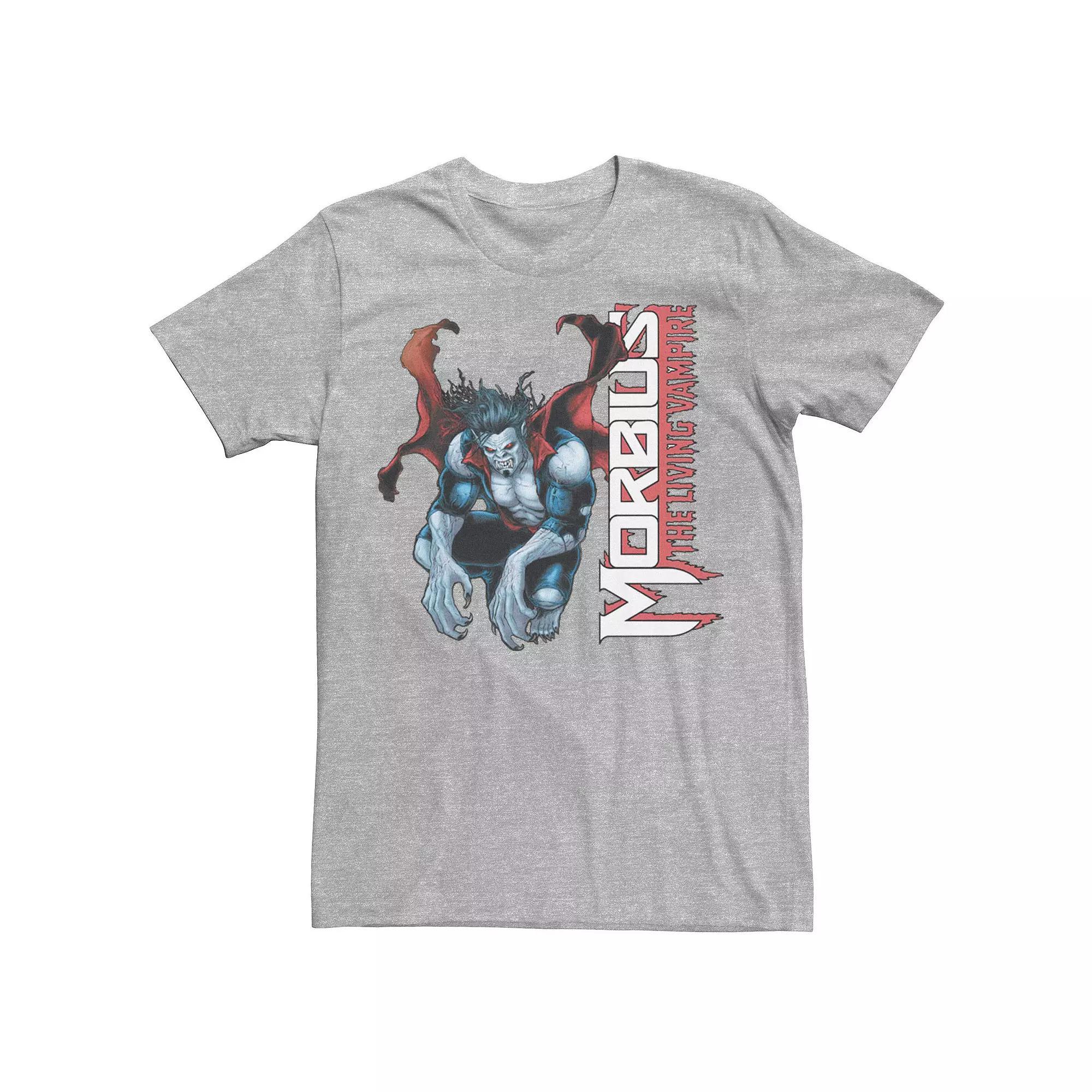 Men's Marvel Morbius The Living Vampire Crouching Logo Tee, Size: Large, Athletic Grey Product Image
