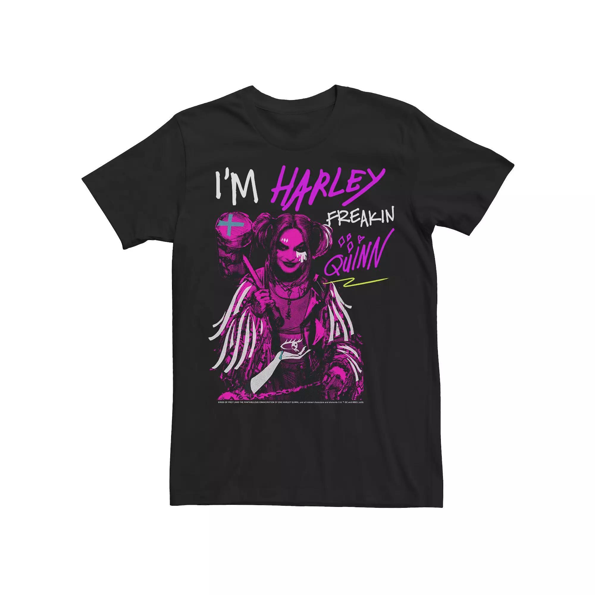 Men's Harley Quinn: Birds of Prey I Am Harley Freakin Quinn Tee, Size: Large, Black Product Image