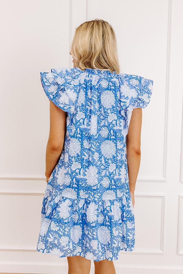 Garden Glance Floral Mini Dress in Blue Product Image