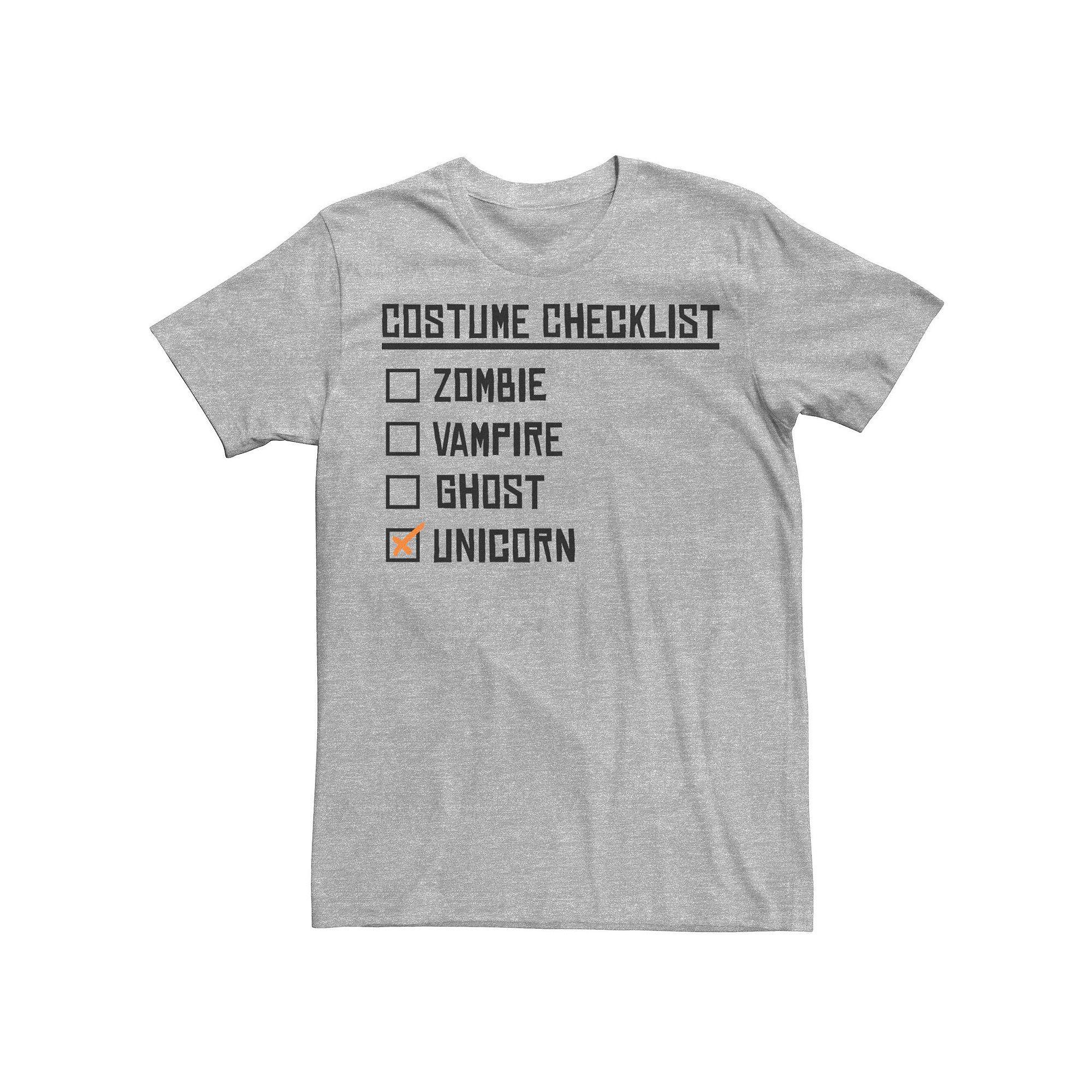 Men's Halloween Costume Checklist Tee, Size: XXL, Athletic Grey Product Image