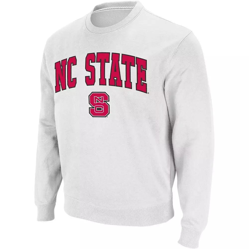 Men's Colosseum White NC State Wolfpack Arch & Logo Crew Neck Sweatshirt, Size: Medium, Nst White Product Image