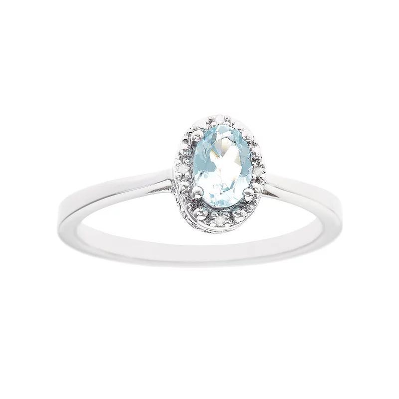 Celebration Gems Sterling Silver Oval Genuine Citrine Diamond Accent Frame Ring, Womens Product Image